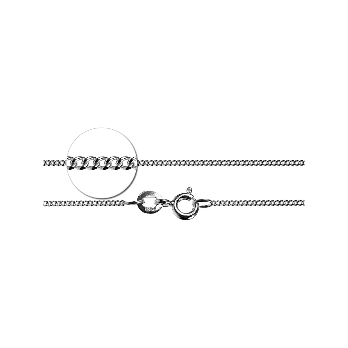 18" Extra fine diamond-cut curb chain