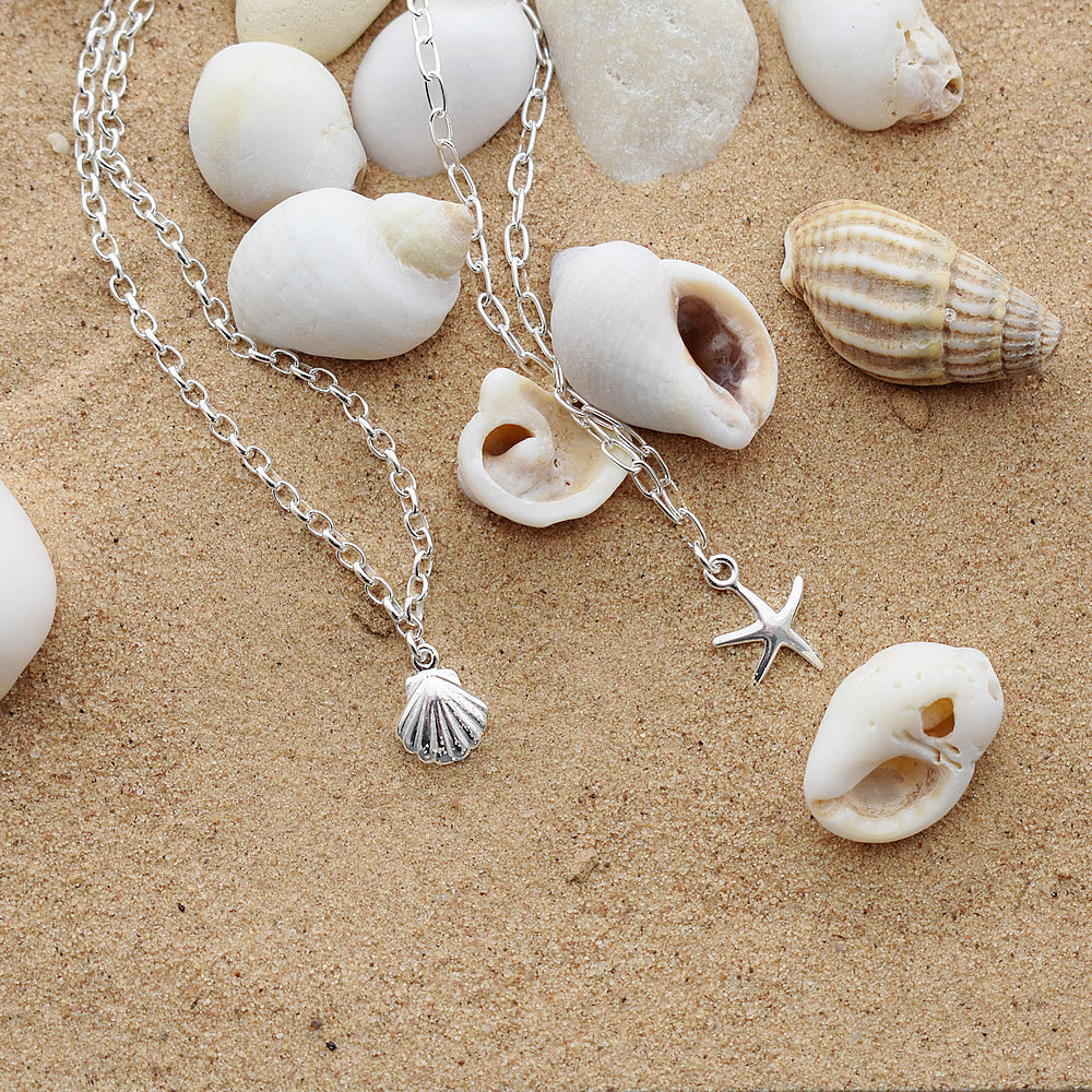 Mila starfish silver anklet