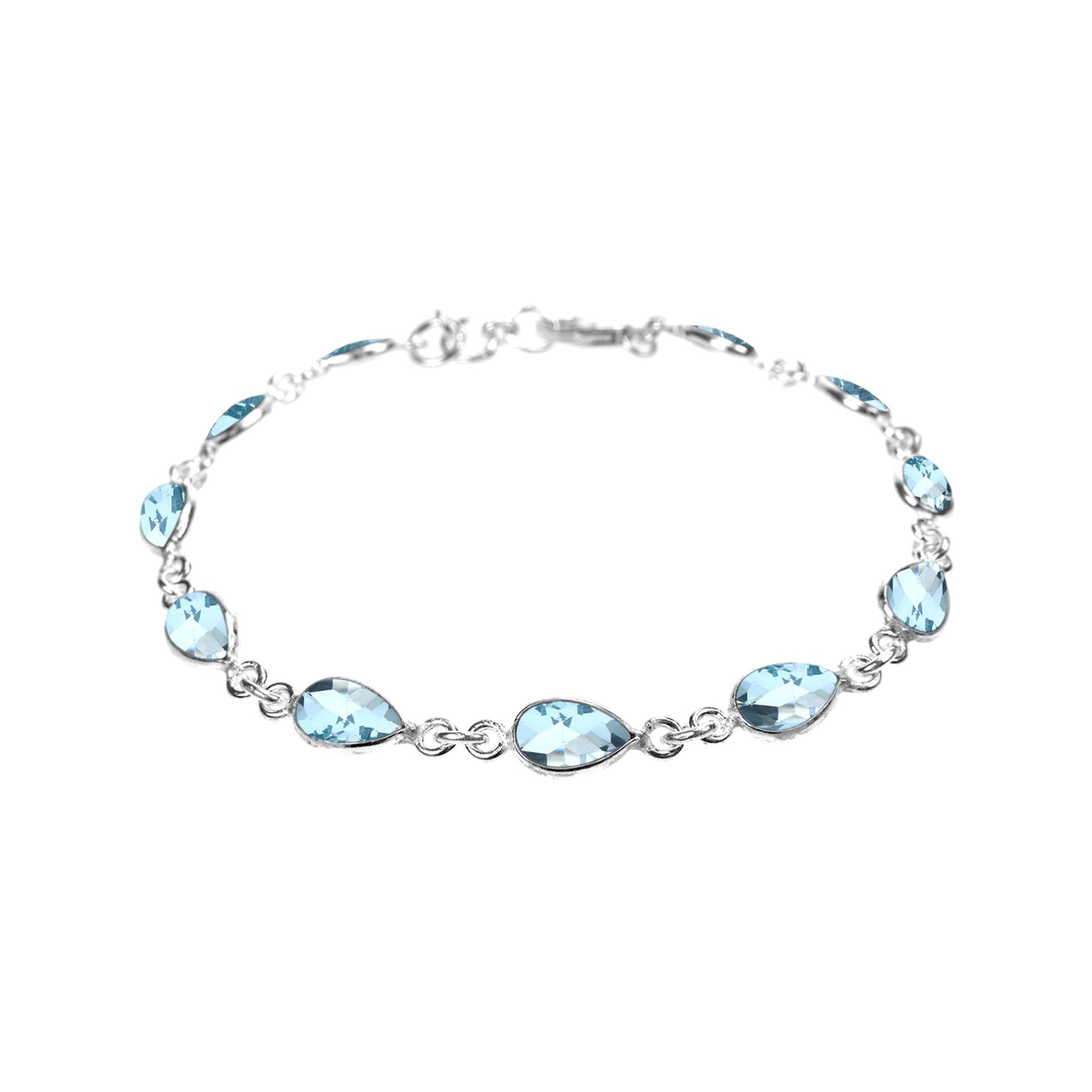 Bridget teardrop faceted blue topaz bracelet