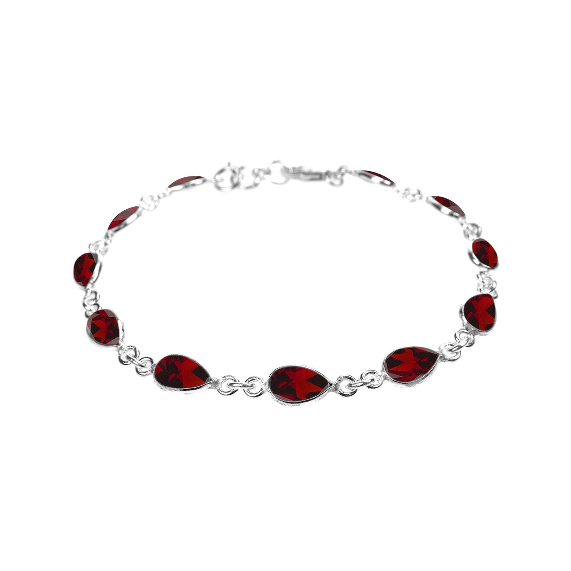 Bridget teardrop faceted garnet bracelet