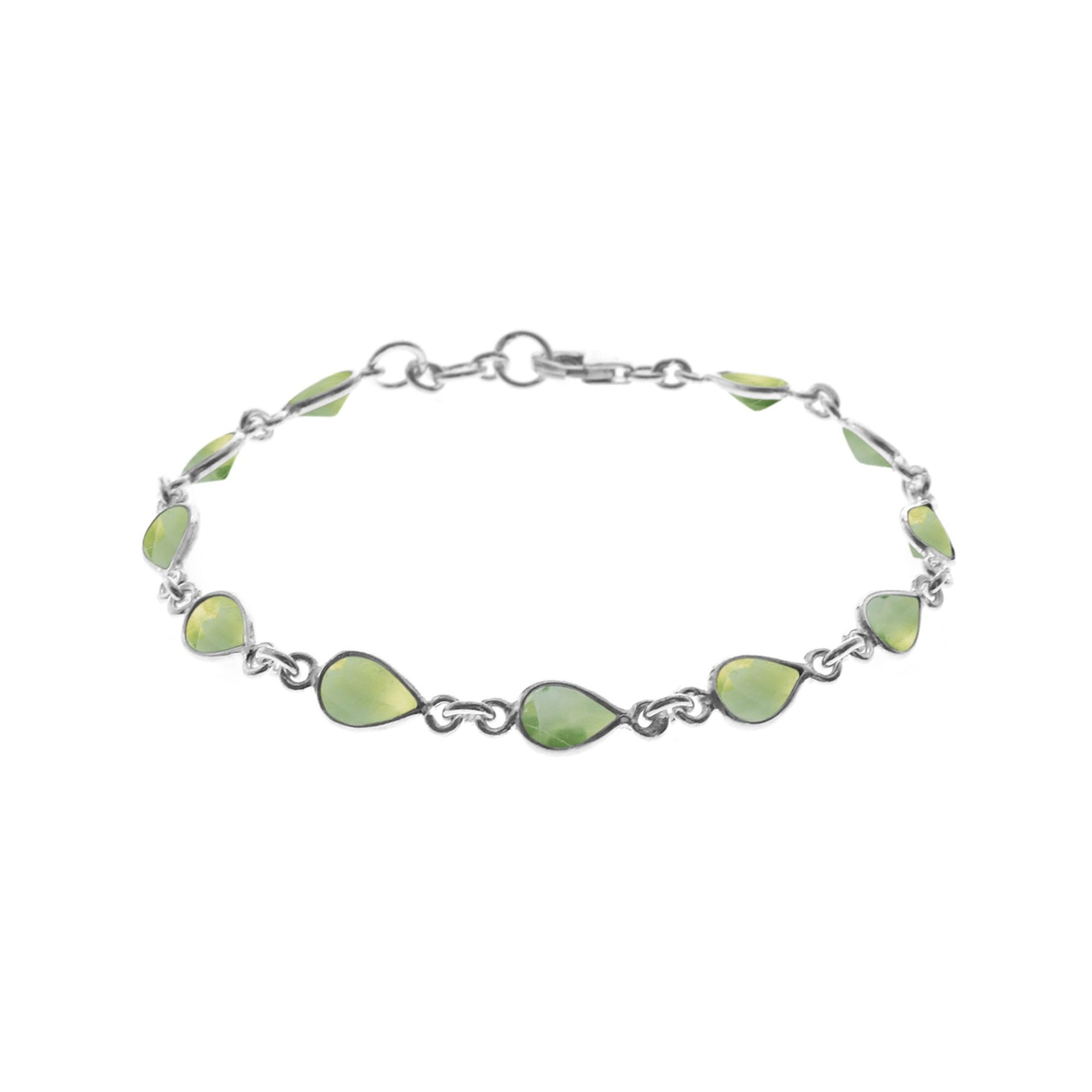 Bridget teardrop prehnite bracelet