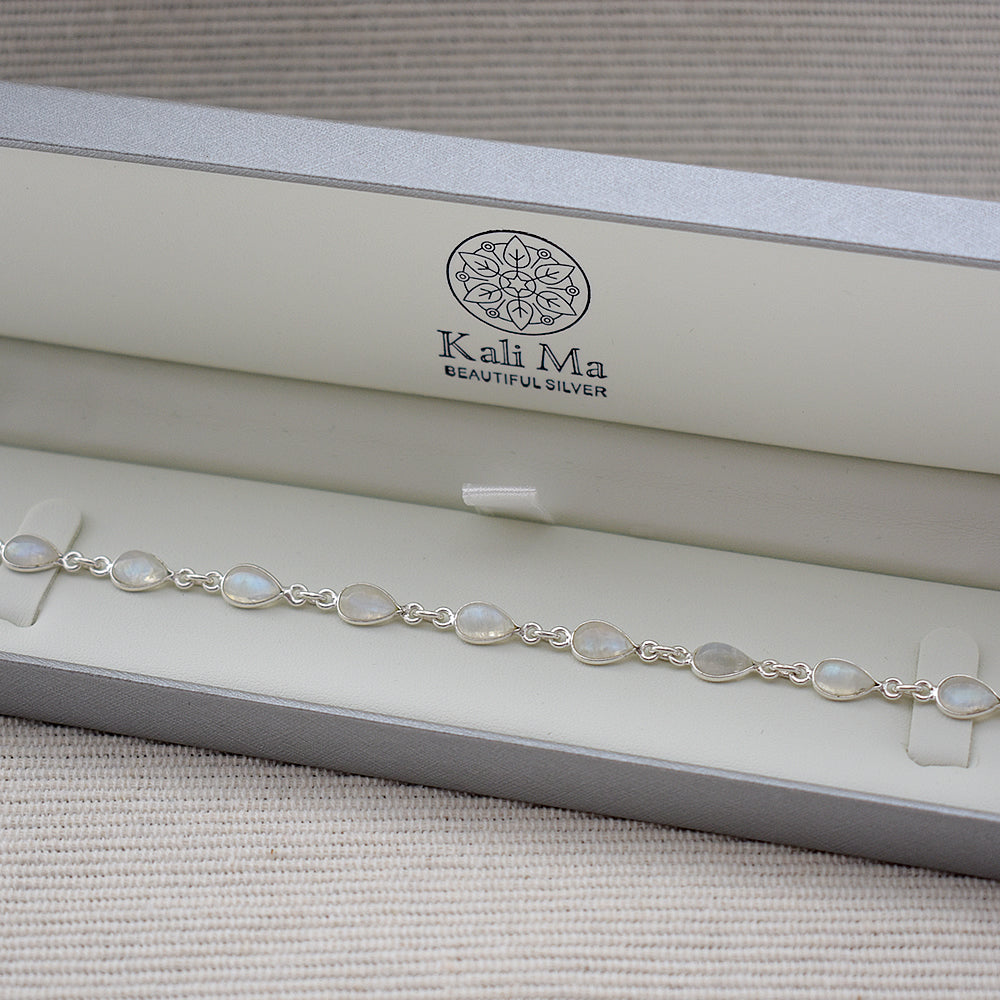 Bridget teardrop rainbow moonstone bracelet