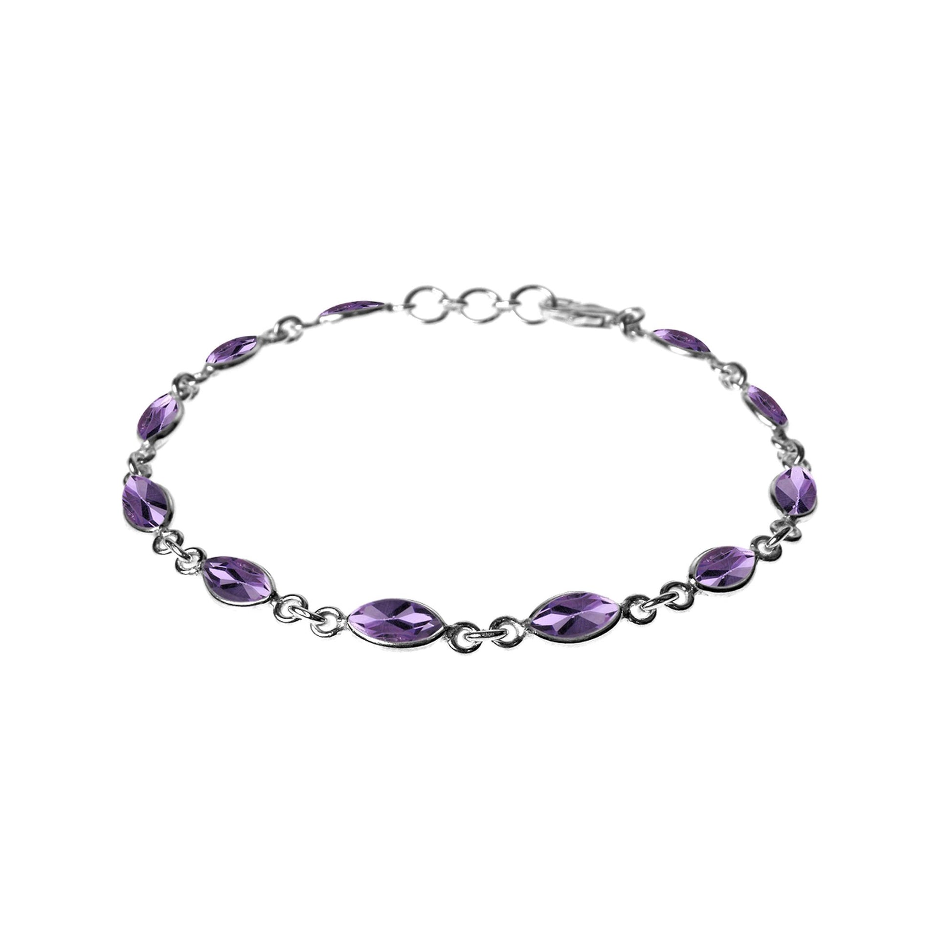 Bridget dainty marquis faceted amethyst bracelet