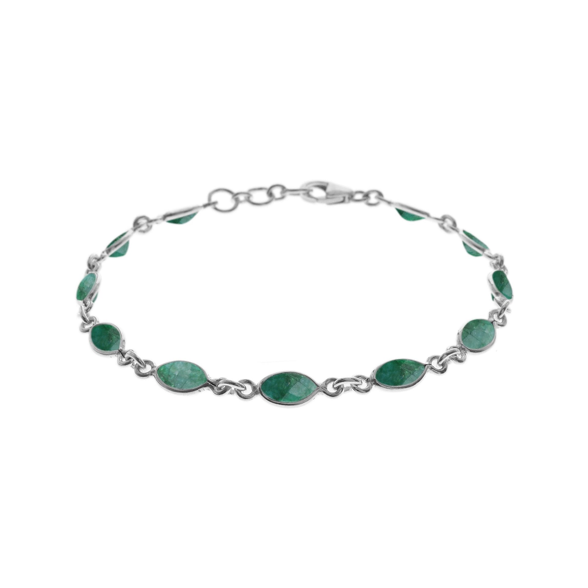 Bridget dainty marquis emerald quartz bracelet