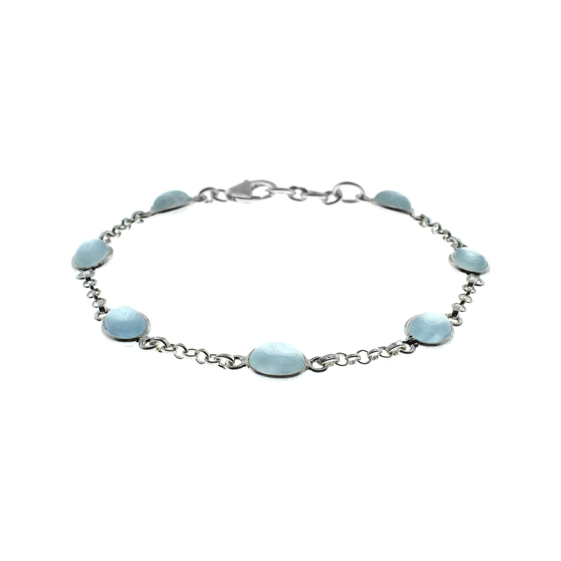 Bridget chain linked aquamarine bracelet