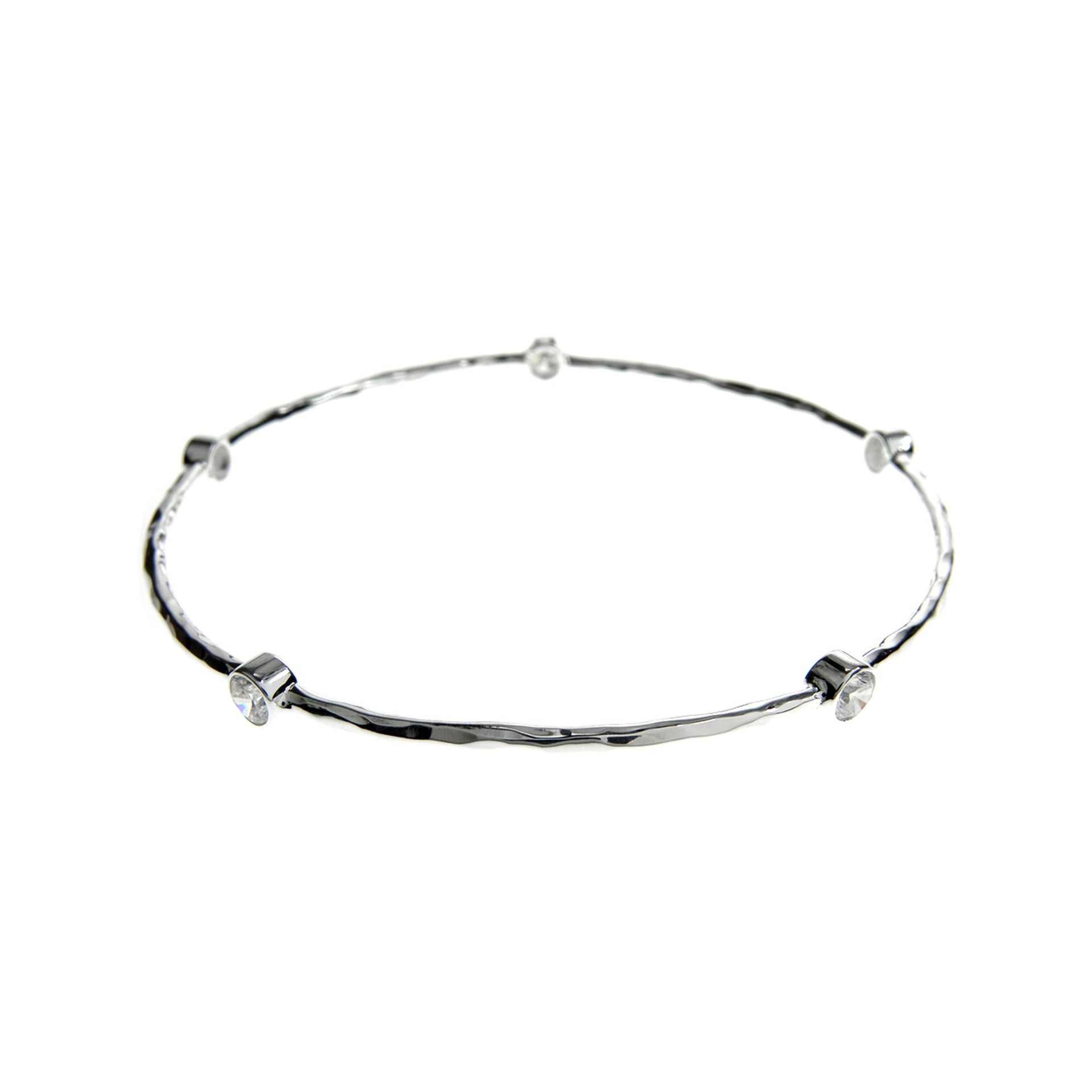 Kenzie silver bangle with CZ