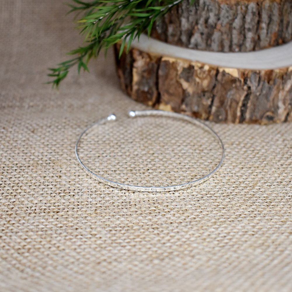 Lexi silver torque bangle