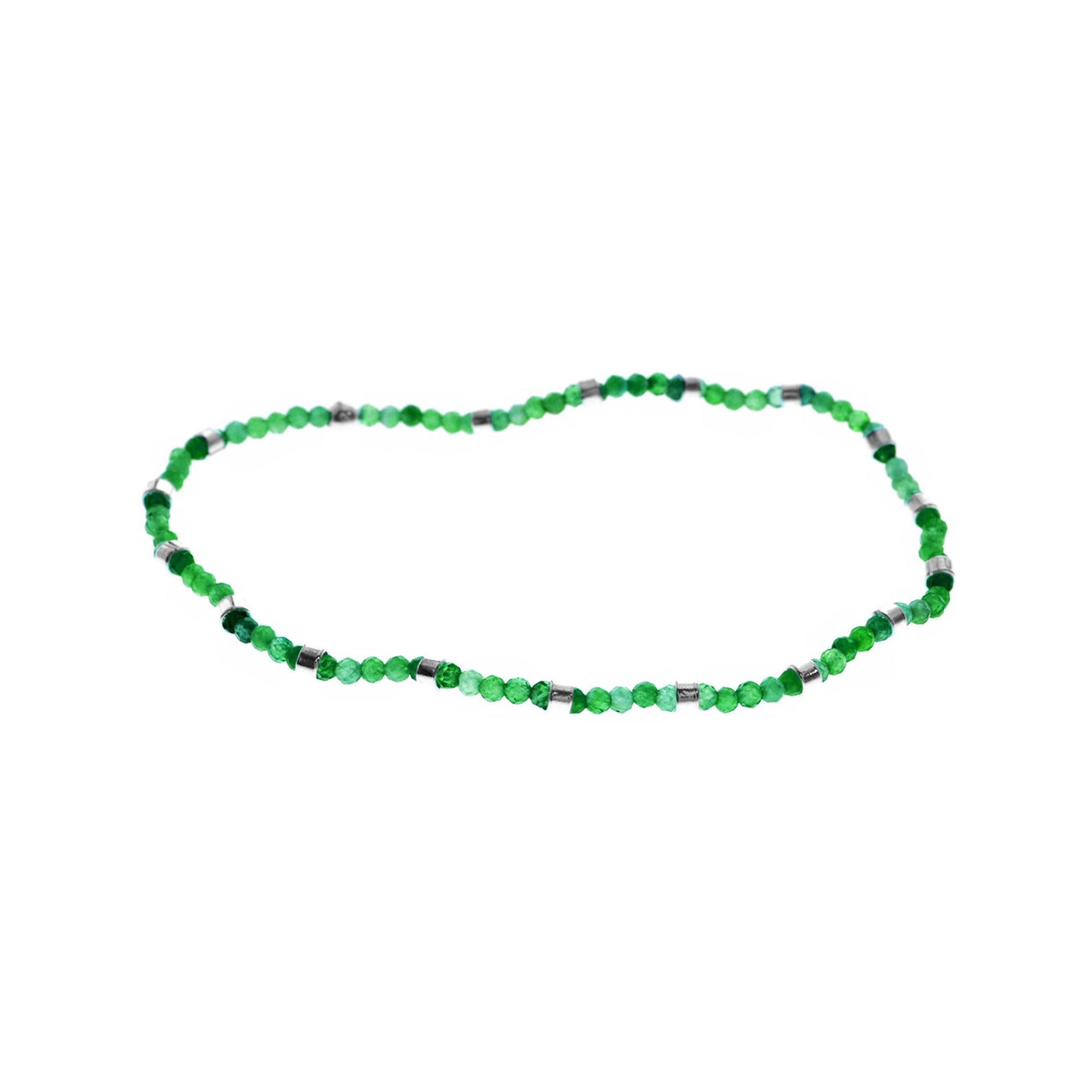 Avianna green agate stretch bracelet with bead spacers