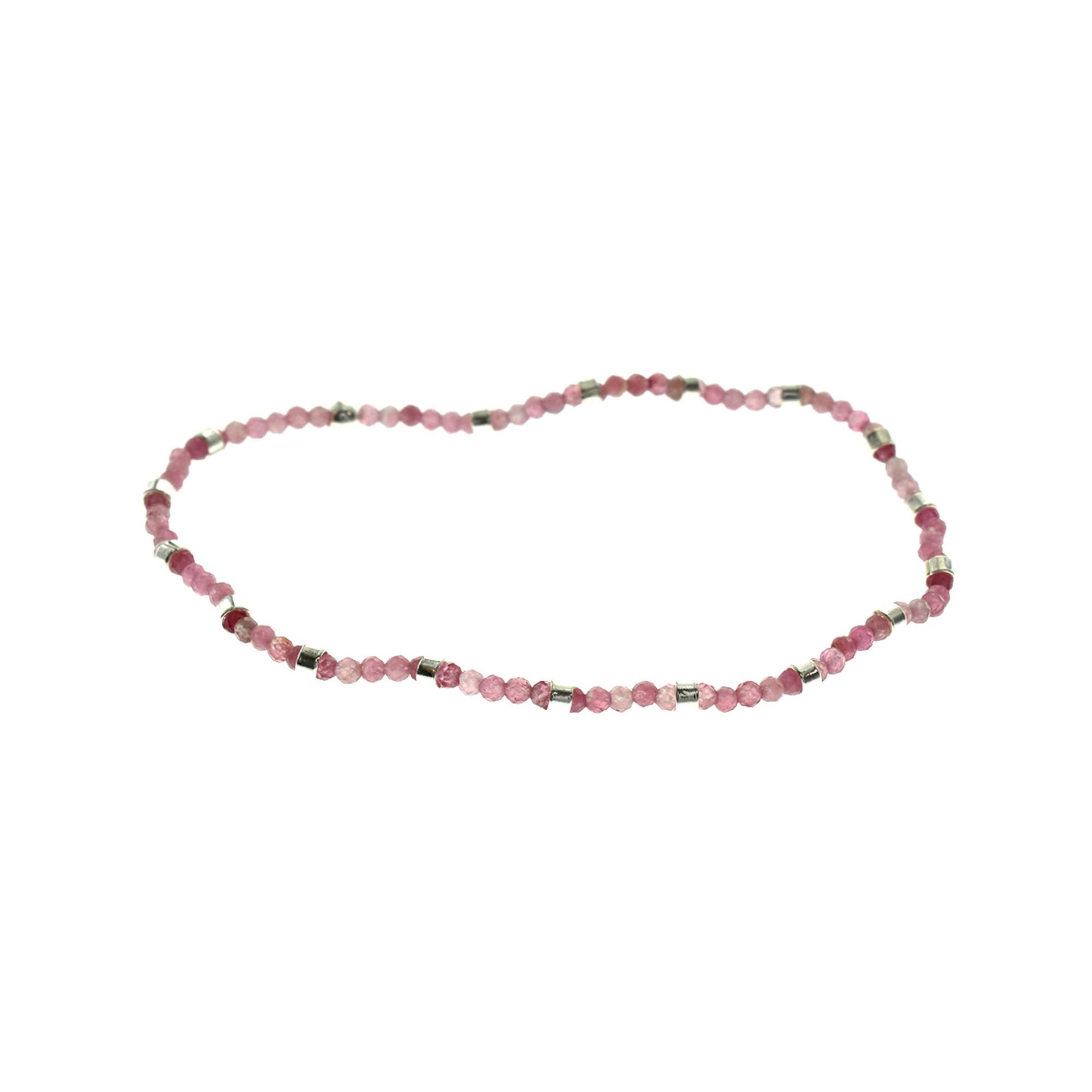 Avianna pink tourmaline stretch bracelet with bead spacers