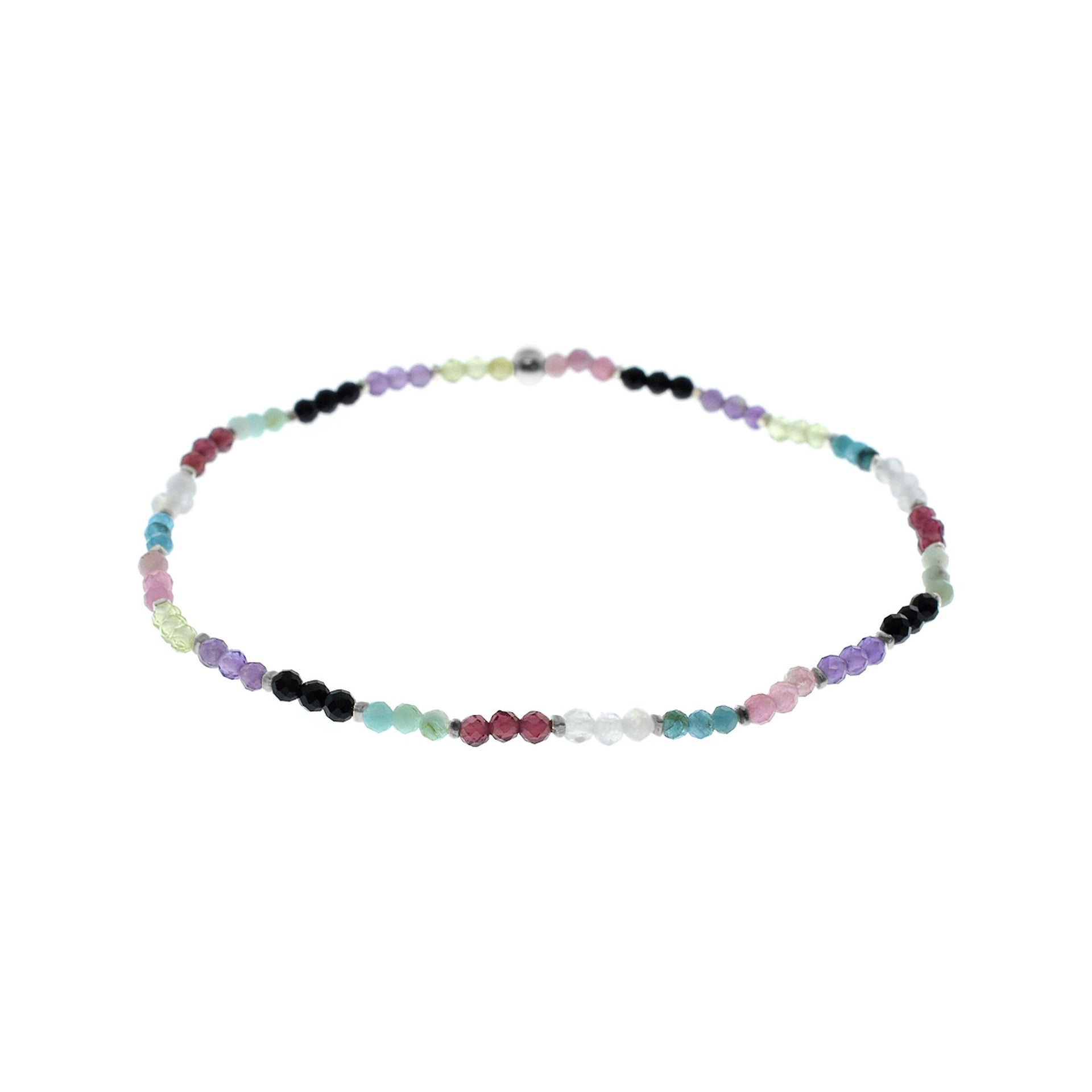 Avianna cluster multi-coloured gemstone stretch bracelet