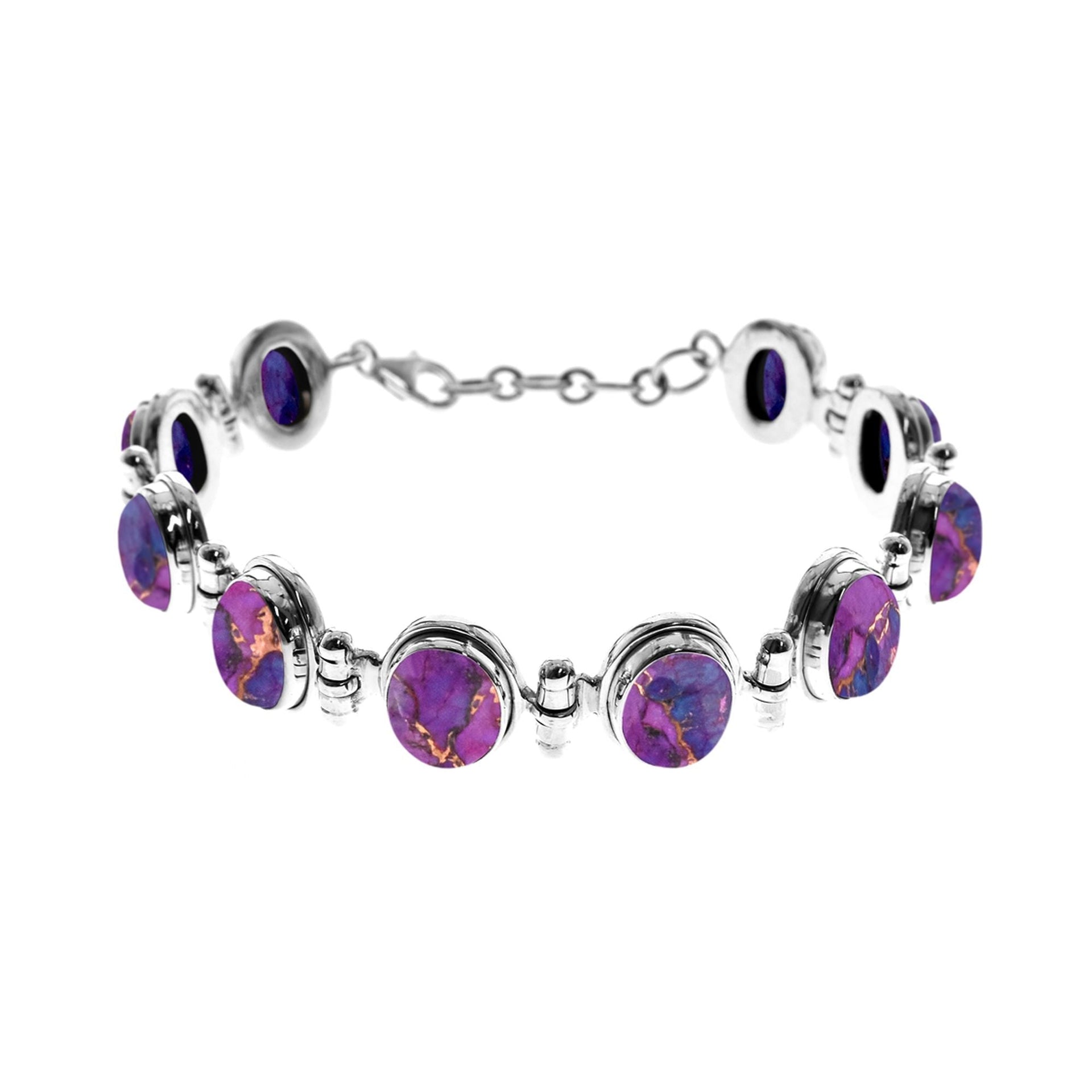 Heavy purple mohave turquoise oval stone bracelet