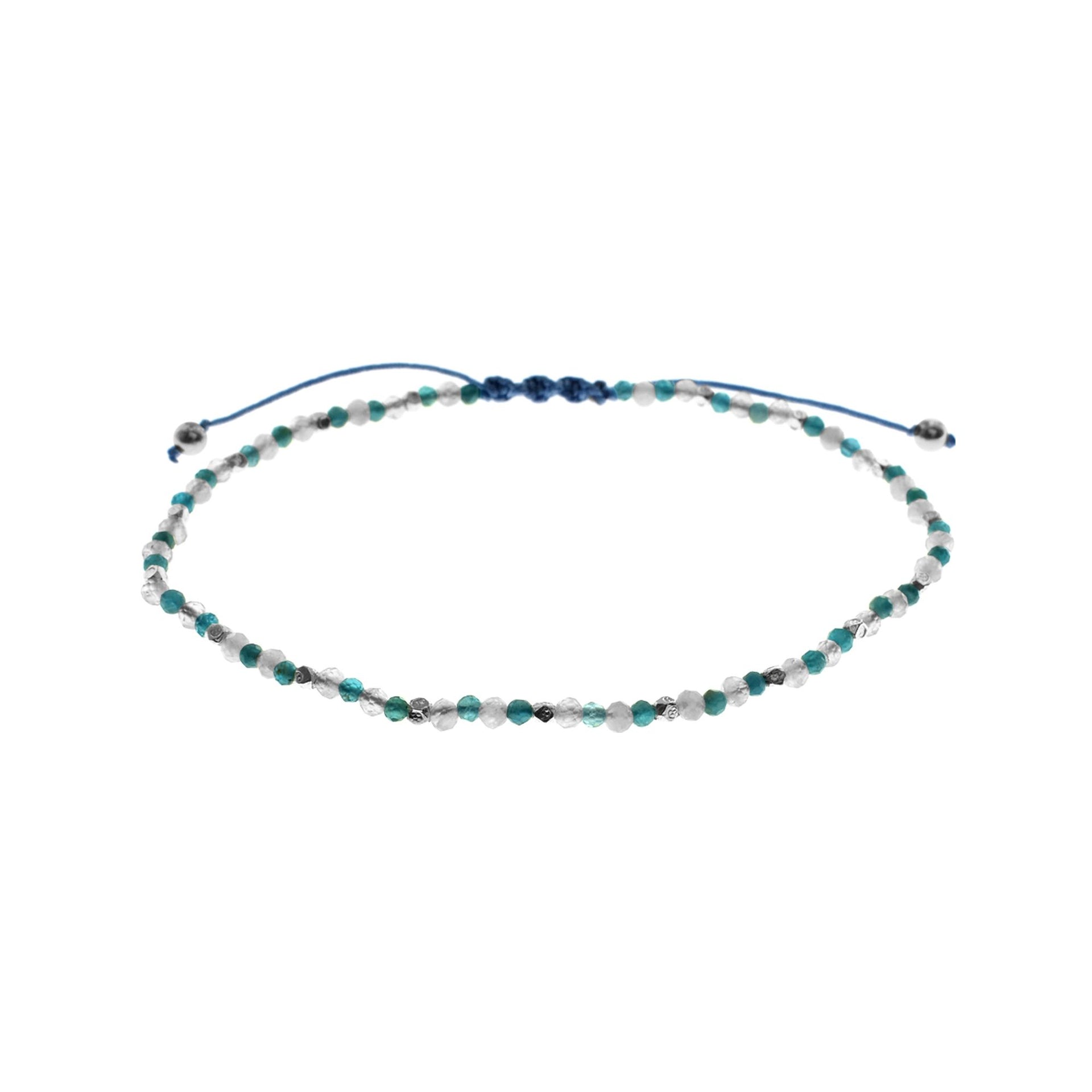 Avianna apatite & rainbow moonstone cotton bracelet
