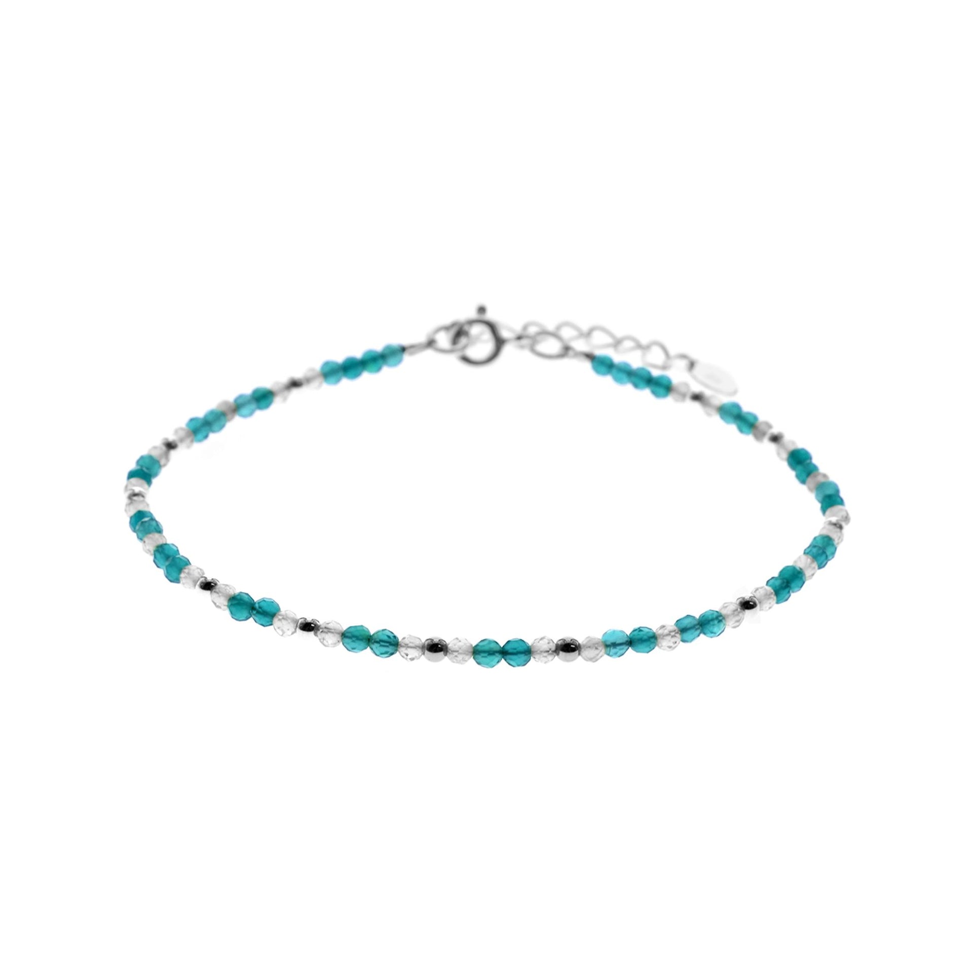 Avianna apatite & rainbow moonstone silver bead bracelet