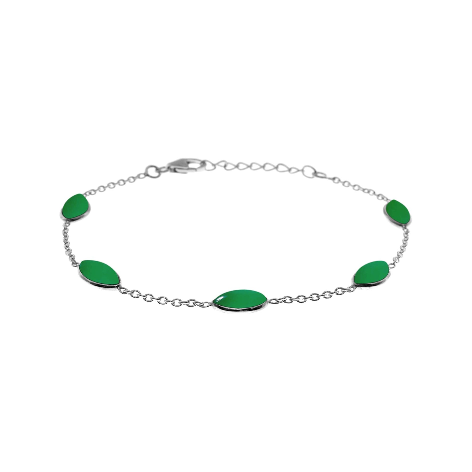Bridget marquis green agate chain bracelet