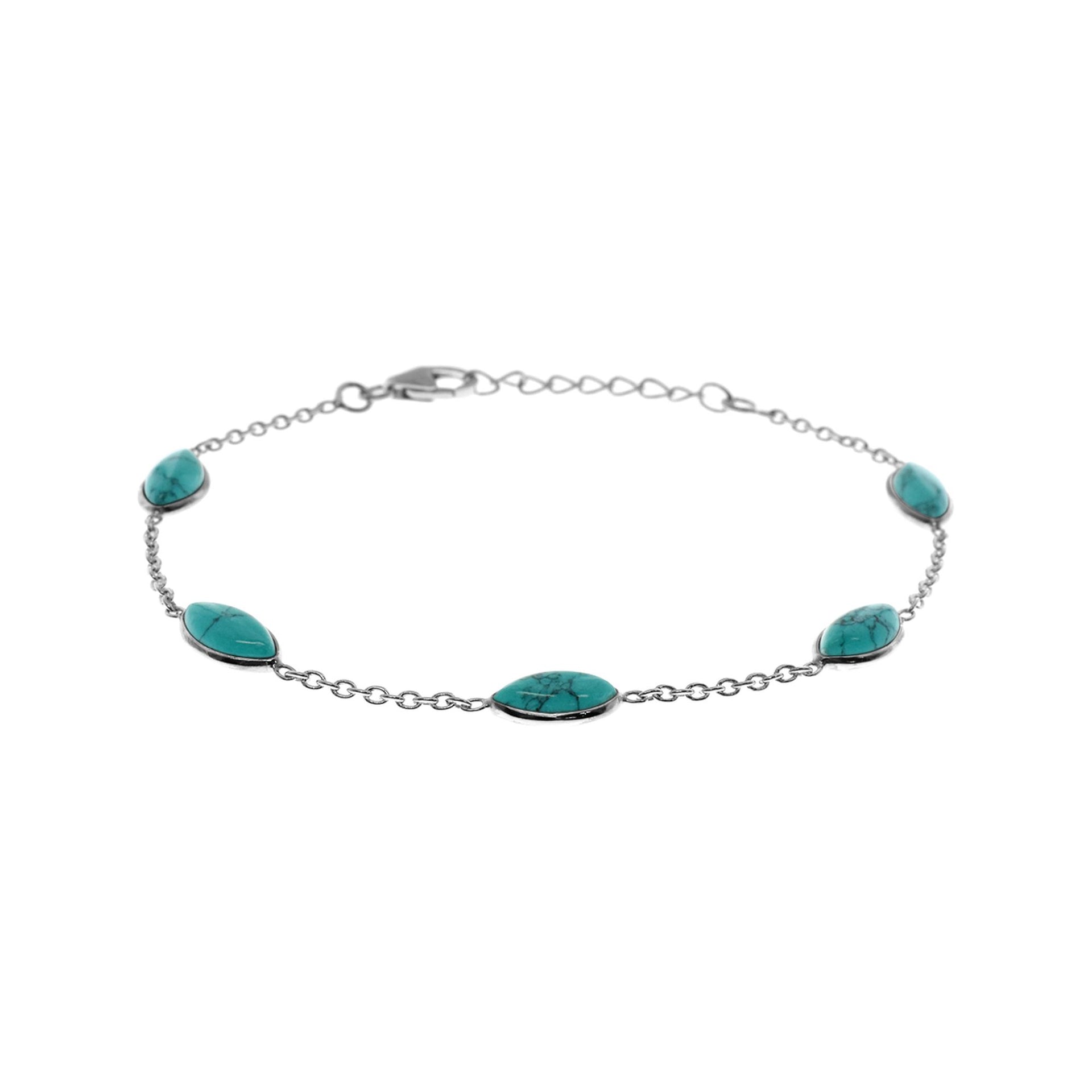 Bridget marquis turquoise & silver chain bracelet
