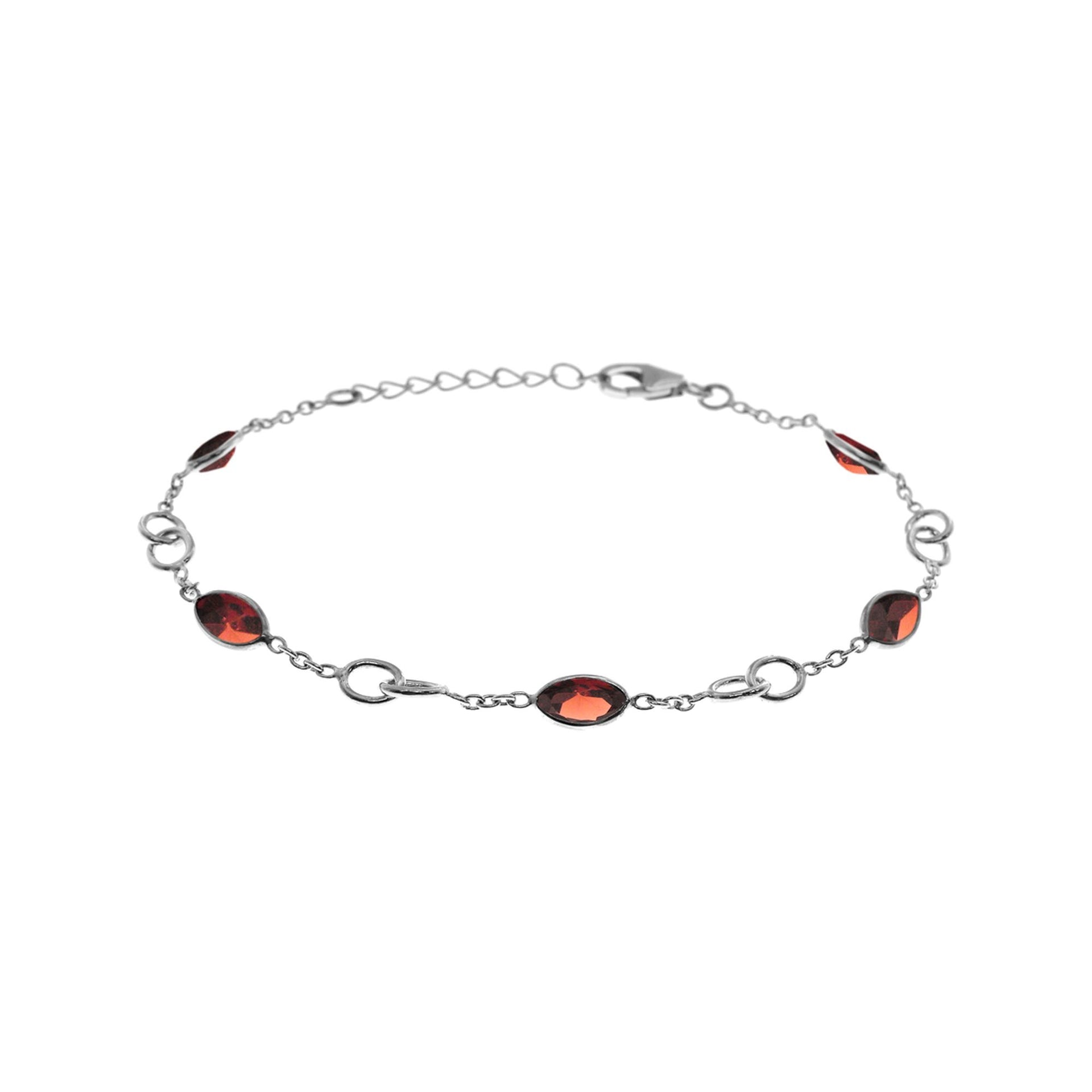 Bridget marquis garnet double loop bracelet