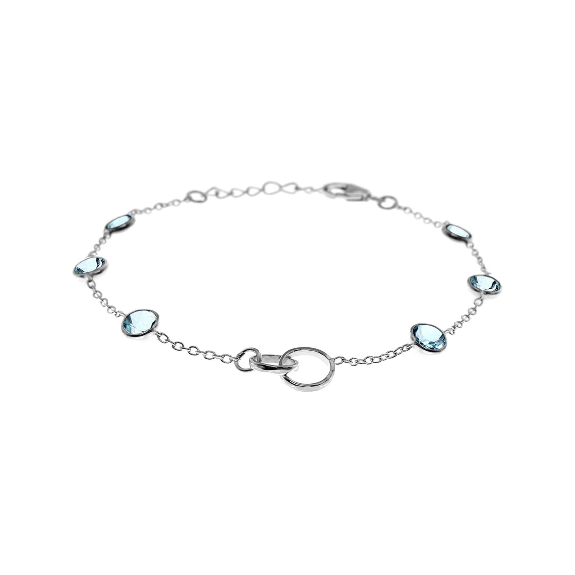 Bridget blue topaz double centre link bracelet