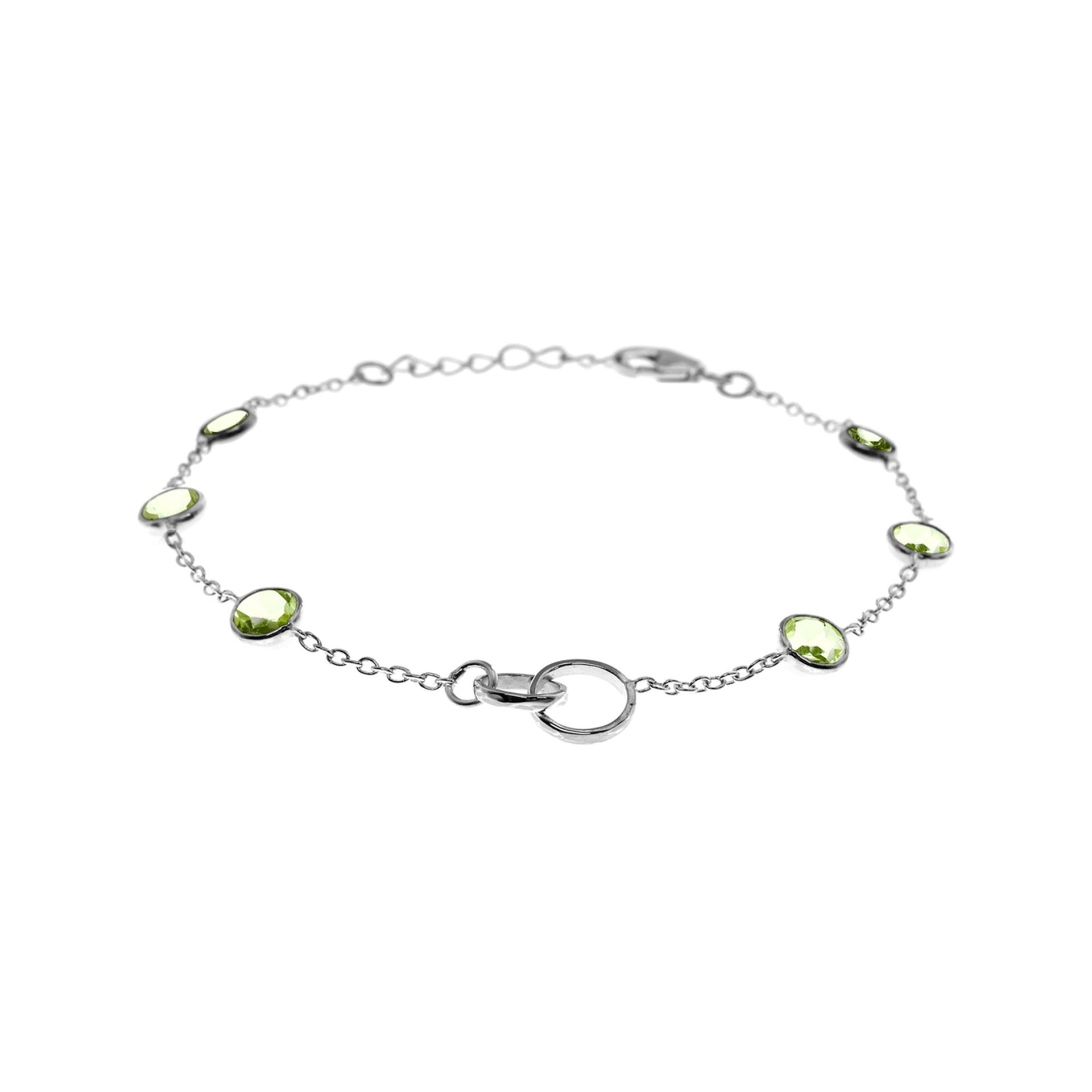 Bridget peridot double centre link bracelet