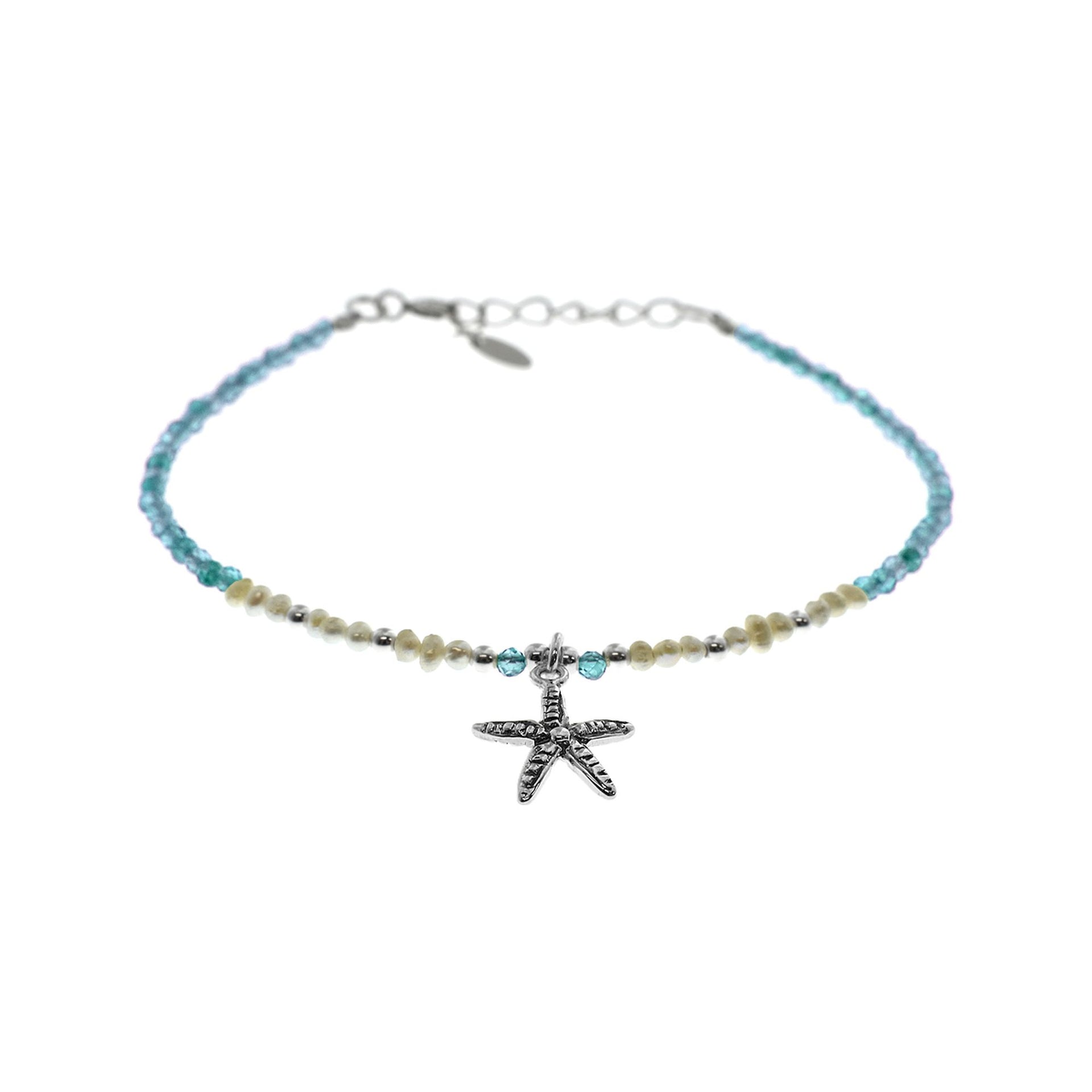 Avianna apatite & freshwater pearl starfish bracelet