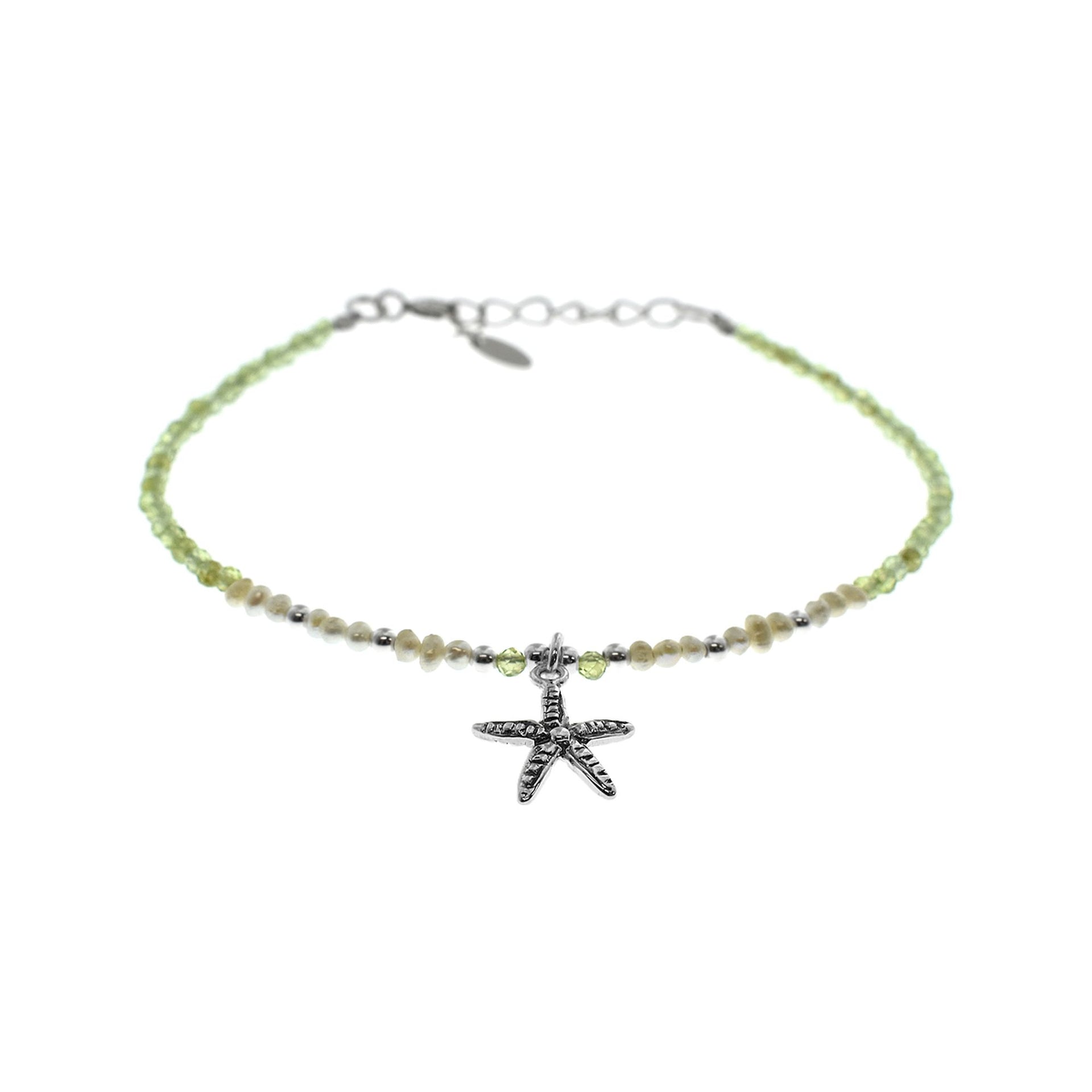 Avianna peridot & freshwater pearl starfish bracelet