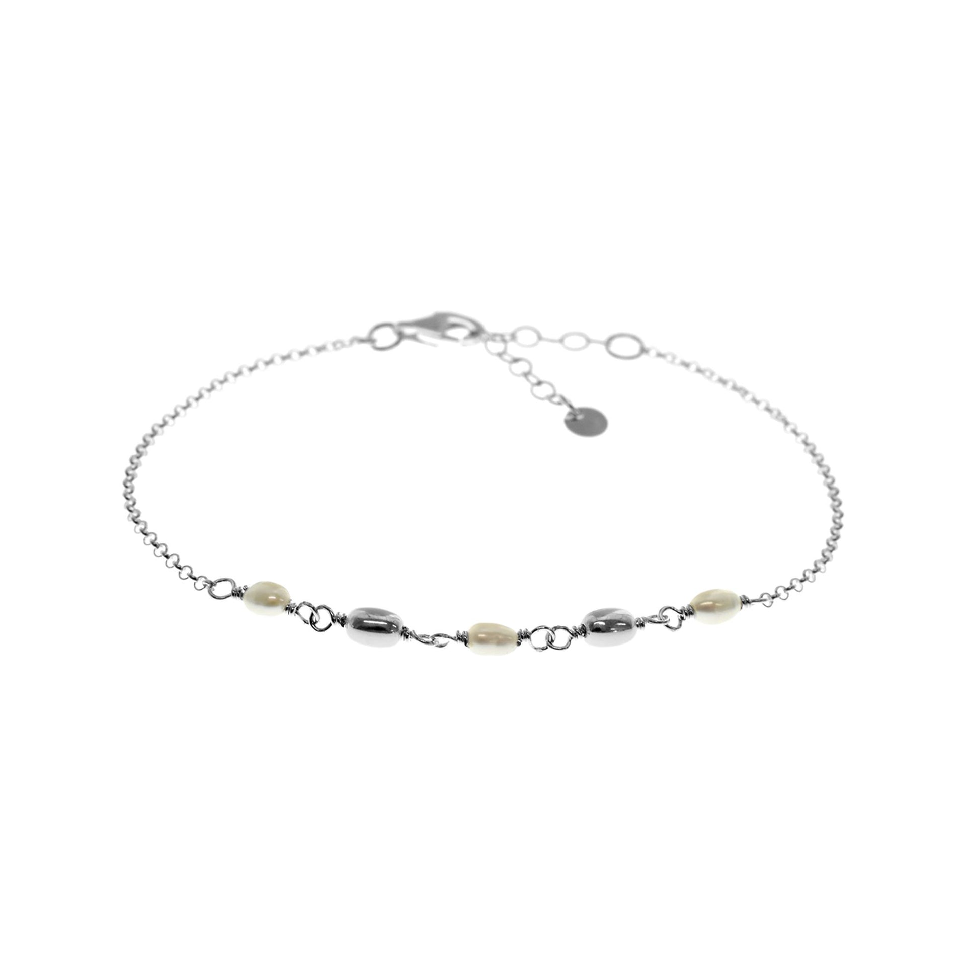 Blythe rice pearl & nugget bracelet