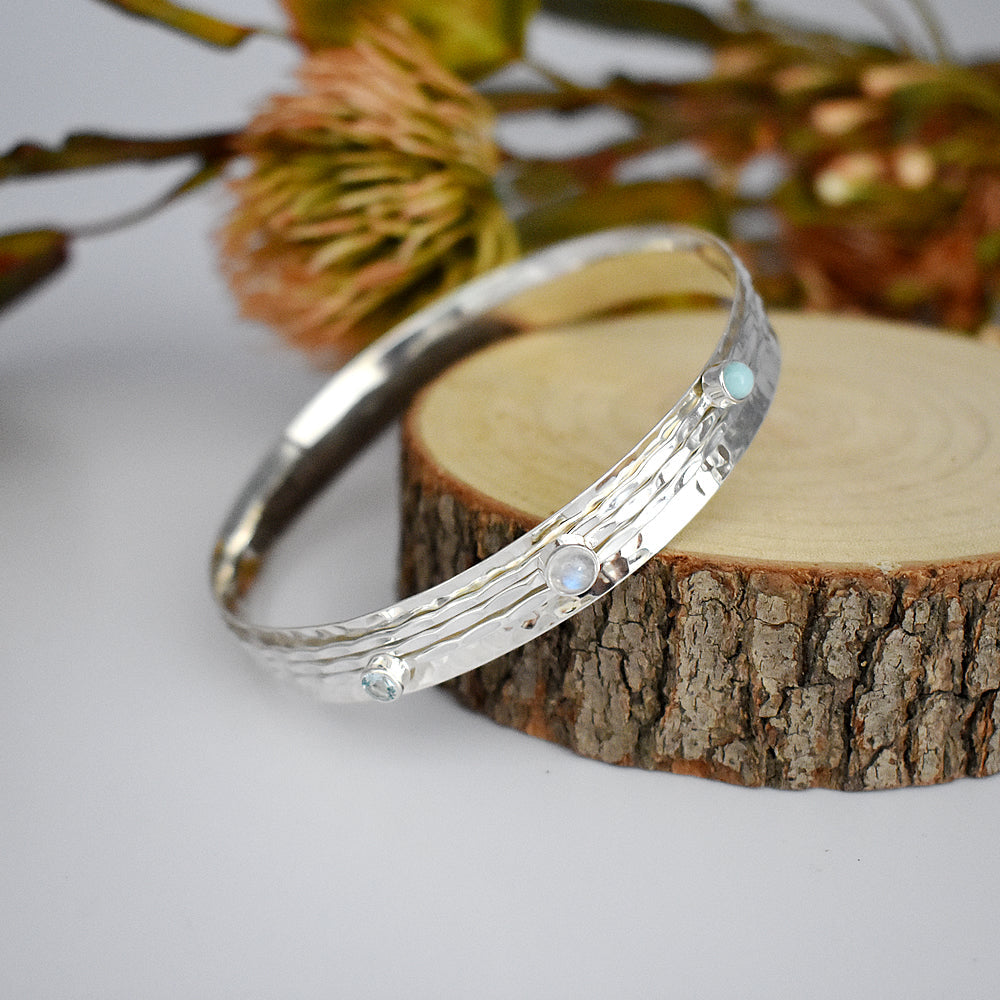 Catalina spinner bangle with light blues
