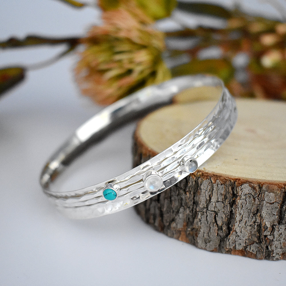 Catalina spinner bangle with dark blues