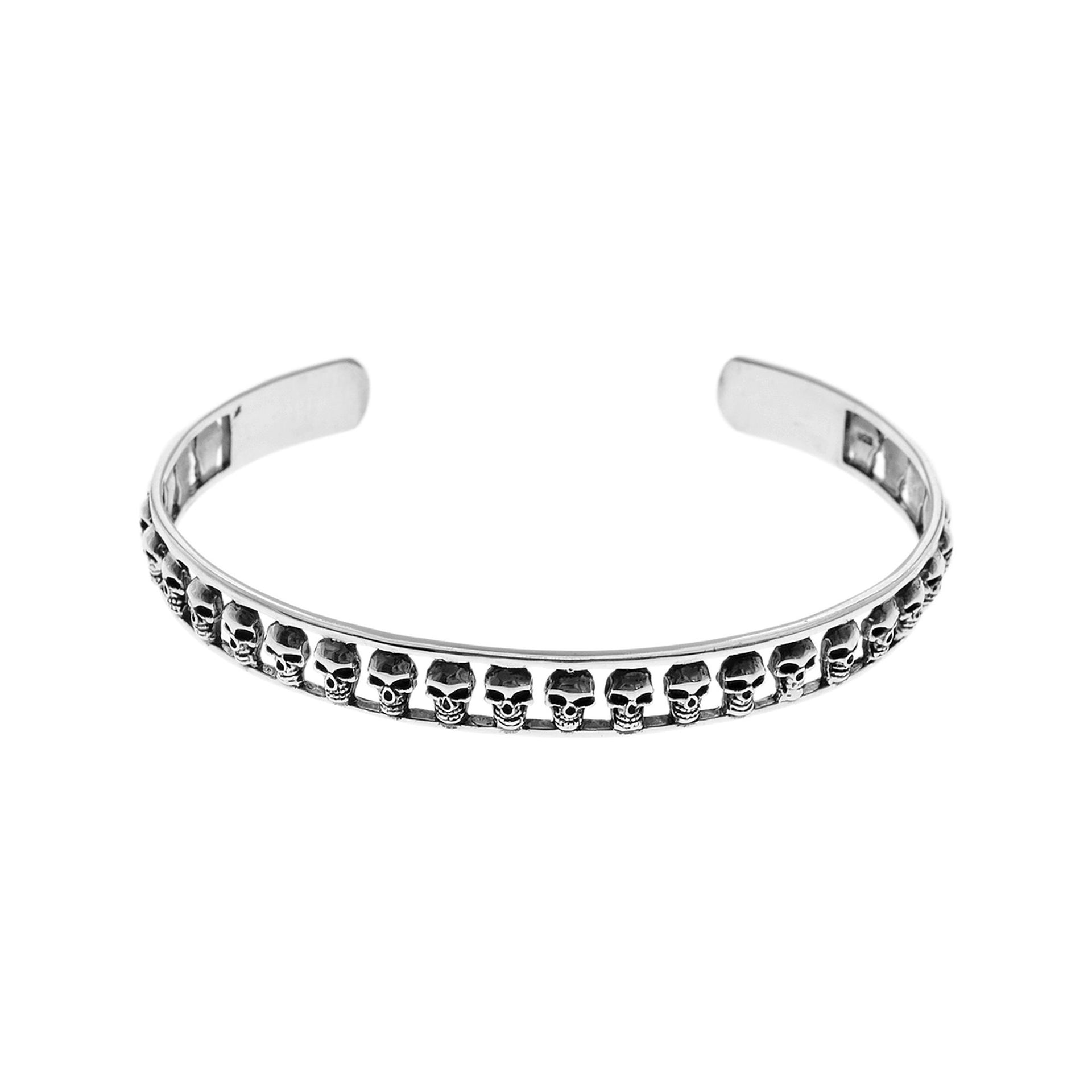 Harley row of skulls bangle