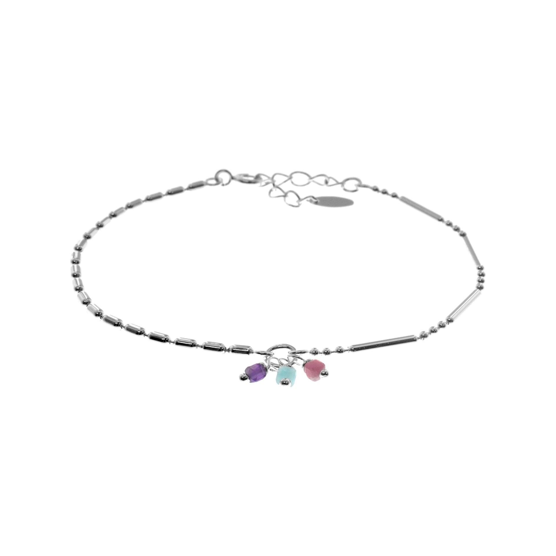 Avianna bar & bead link bracelet with mixed gems