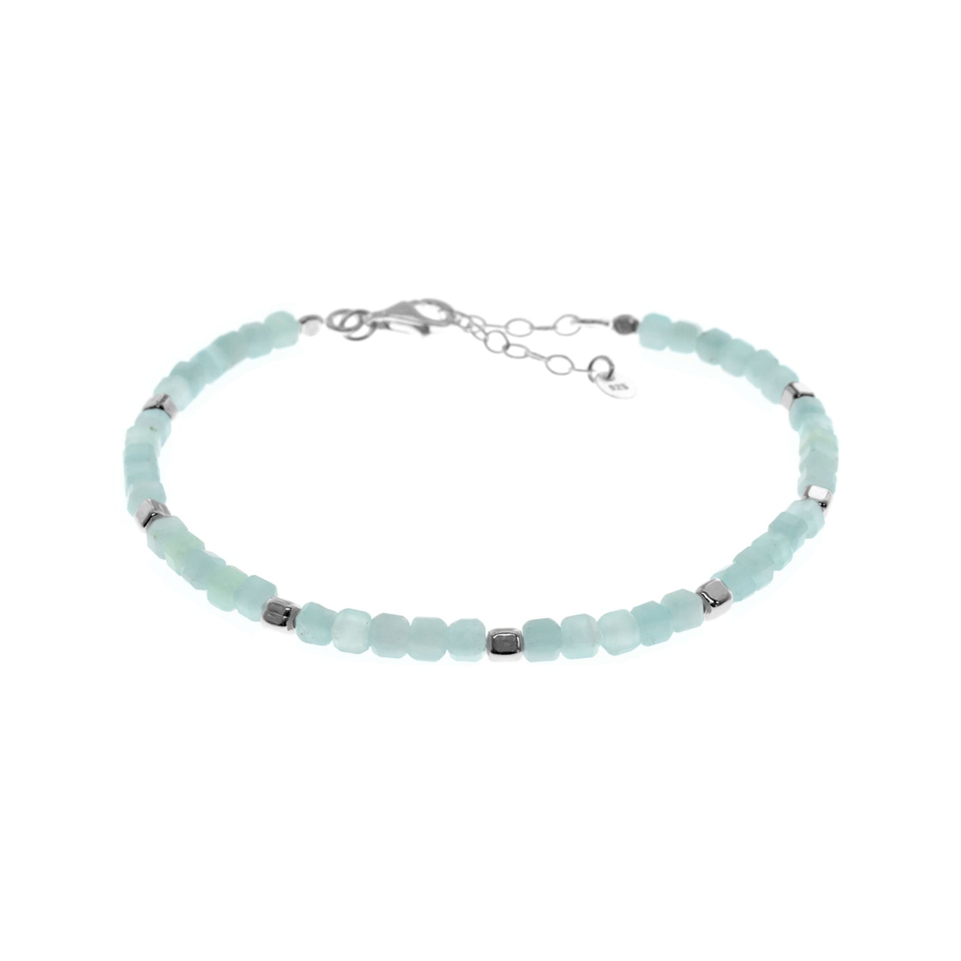 Jaelyn square aquamarine bracelet