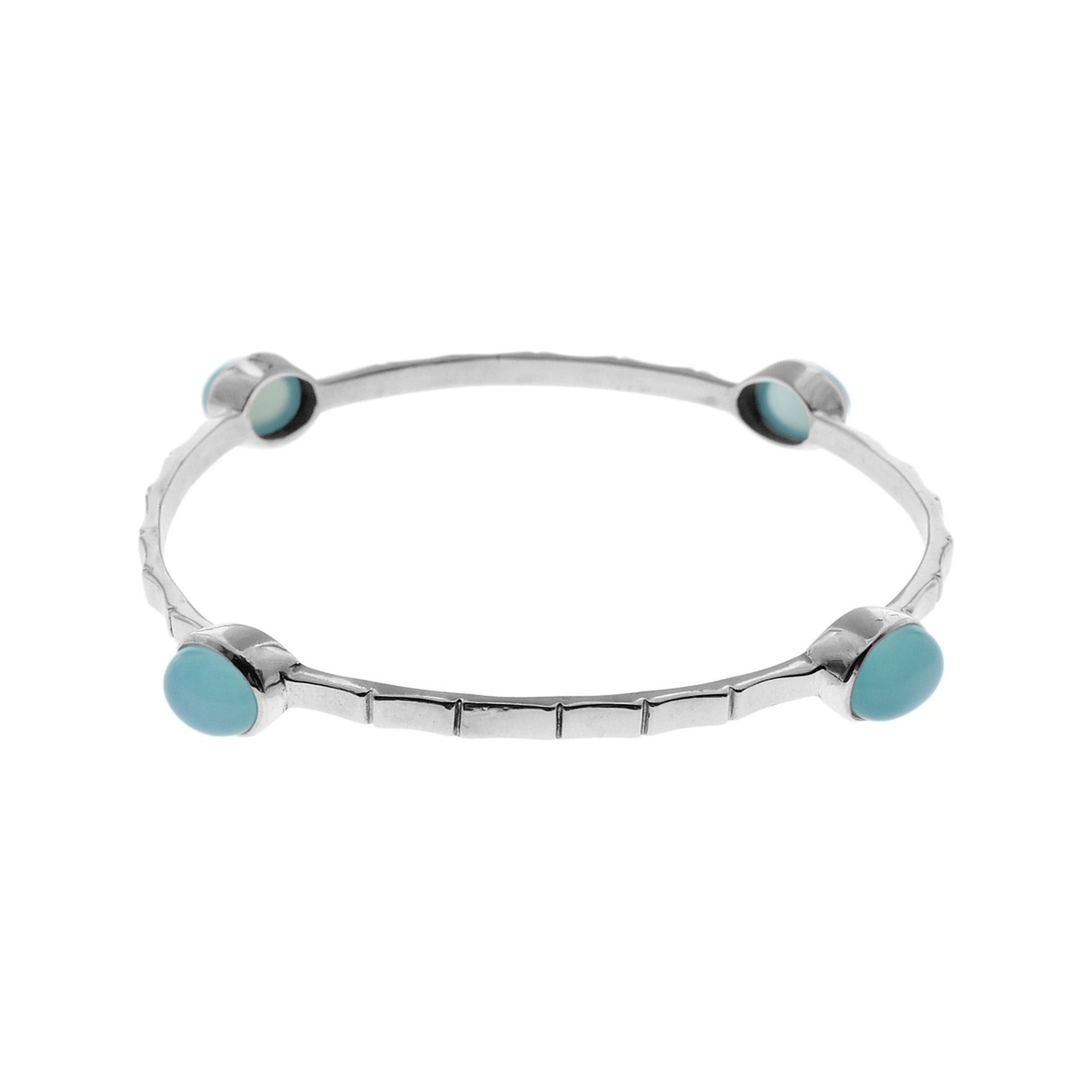Chloe bamboo bangle with blue chalcedony
