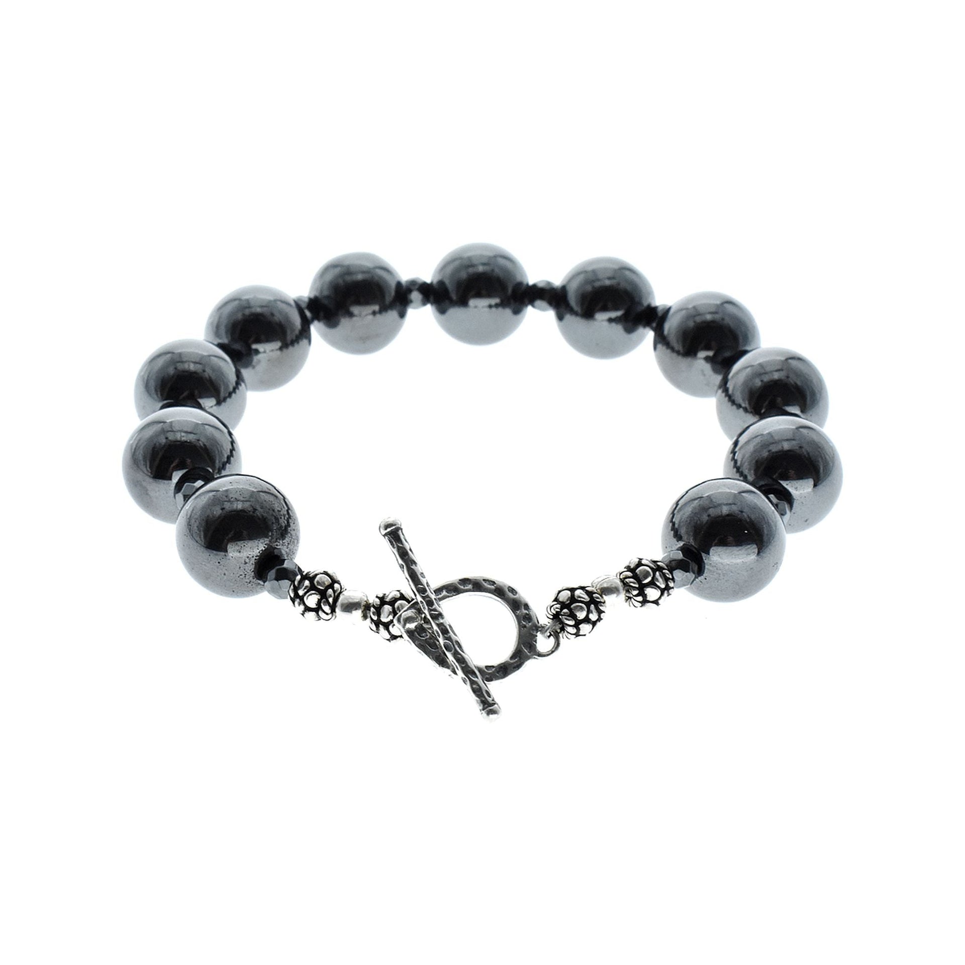 Chloe heavy 11 hematite beaded bracelet