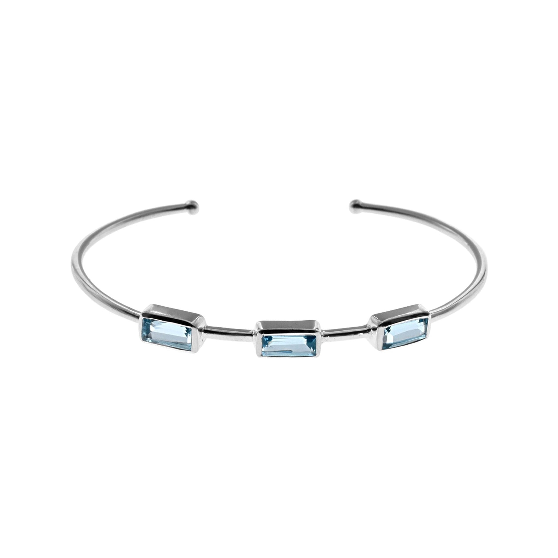 Bridget blue topaz torque bangle