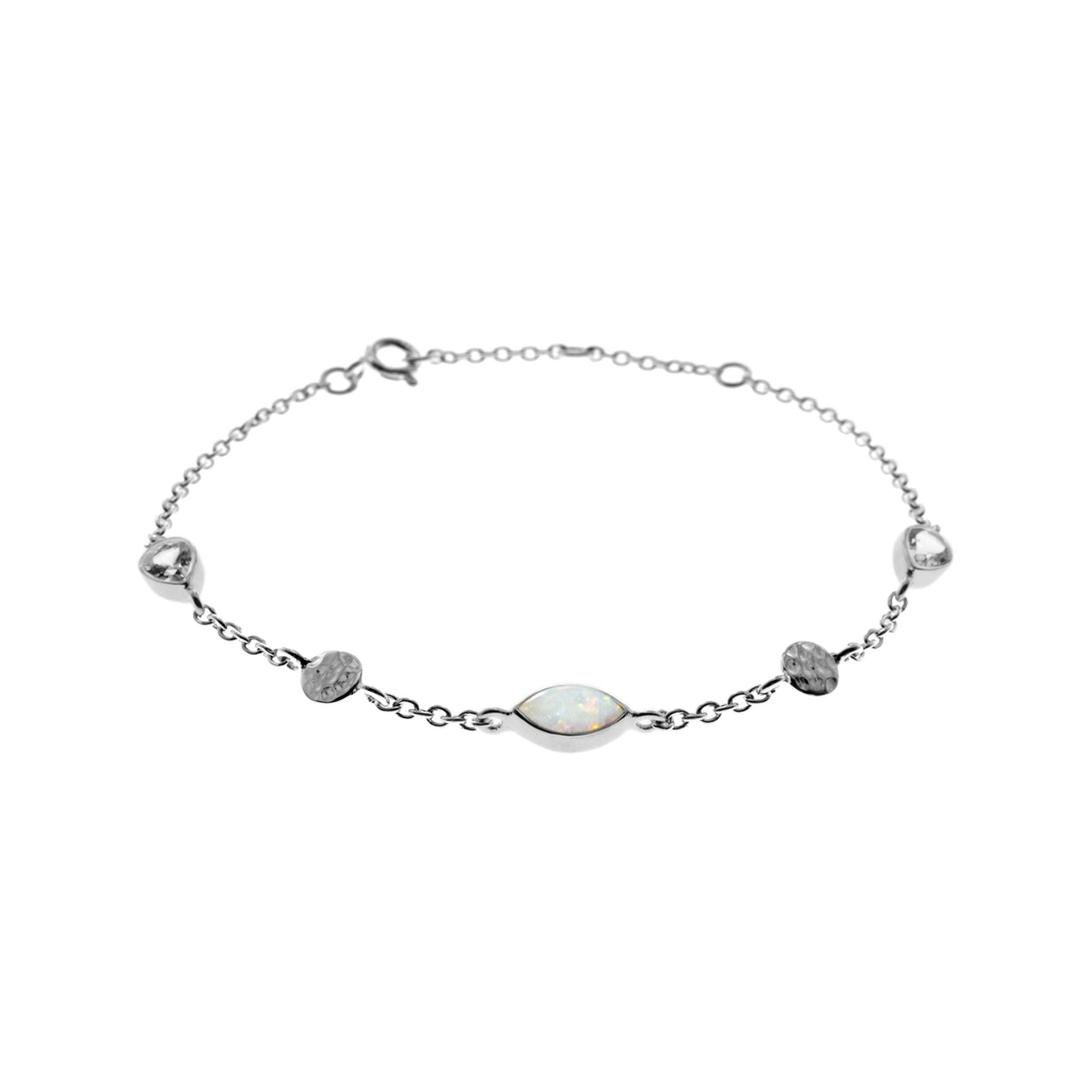 Bridget white opalique & CZ bracelet
