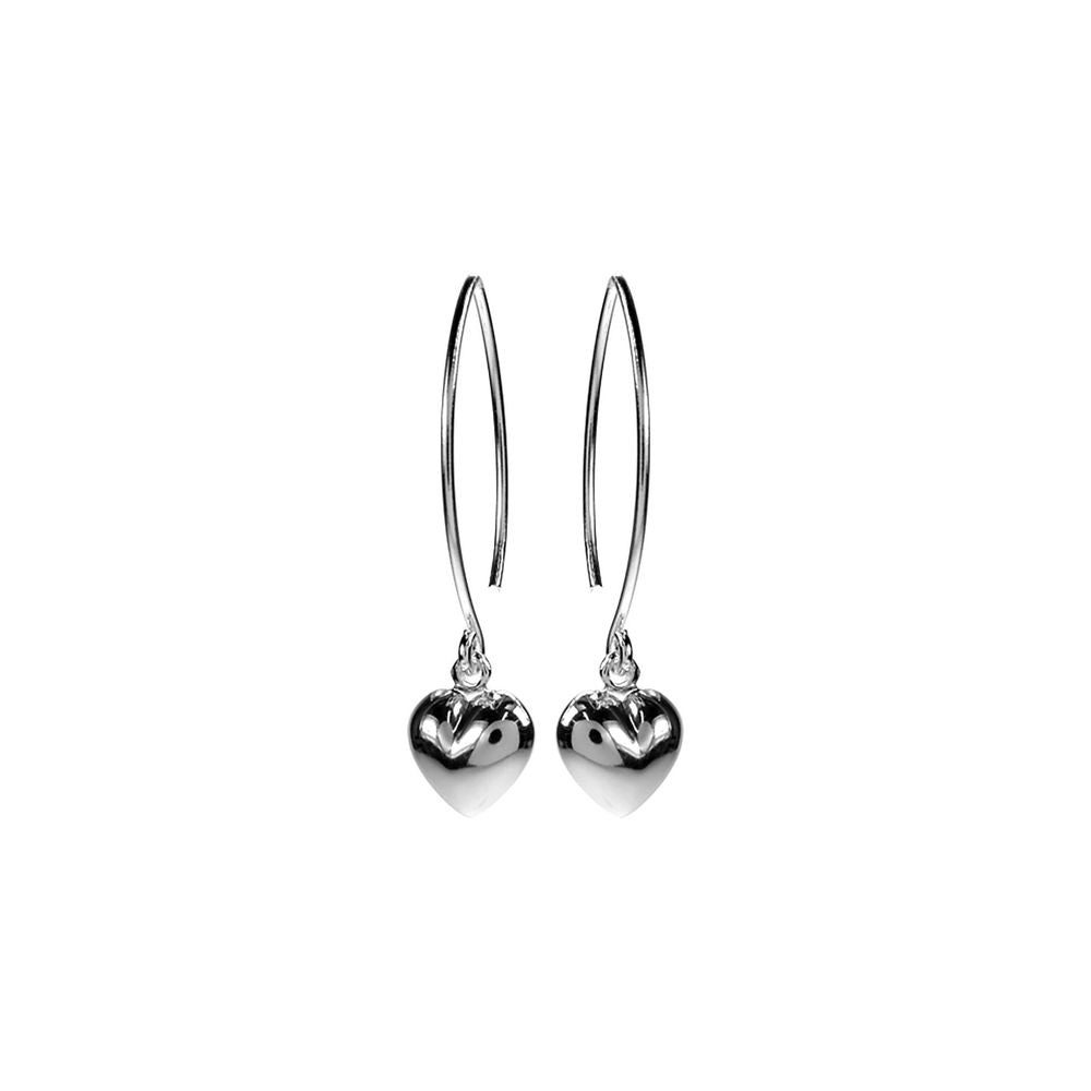 Amora long wired heart earrings