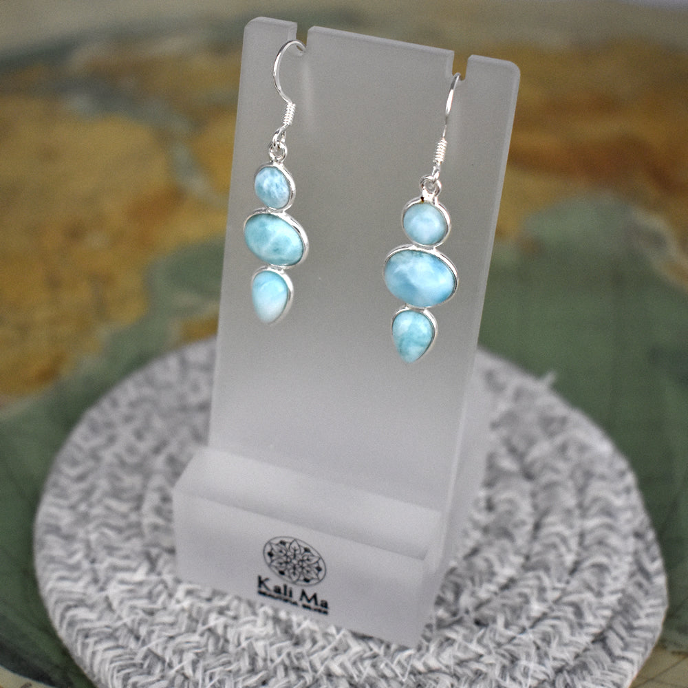 Bridget mixed shapes larimar earrings