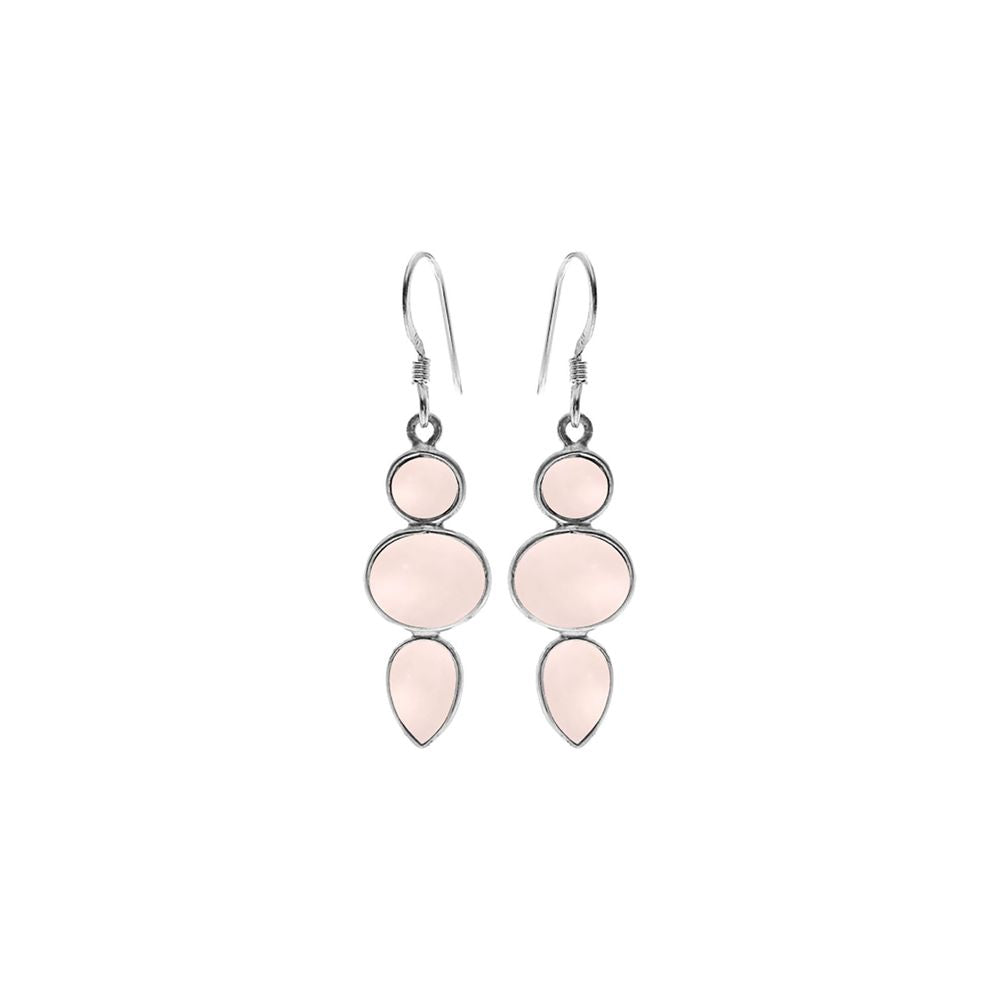 Bridget mixed shapes rose quartz earrings