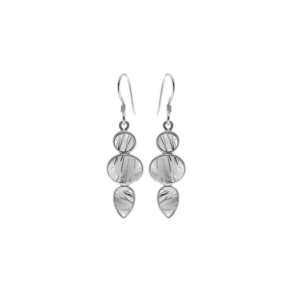 Bridget mixed shapes tourmalated quartz earrings