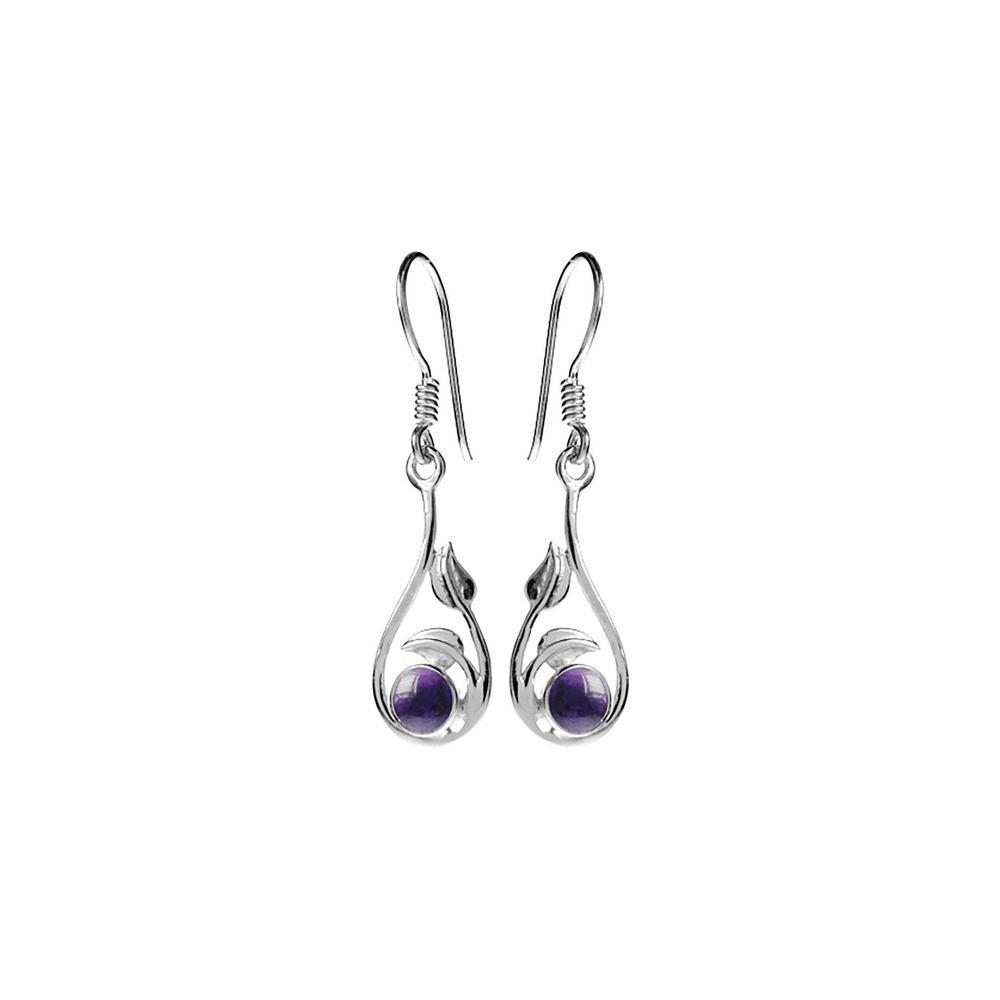 Lola amethyst leaf earrings