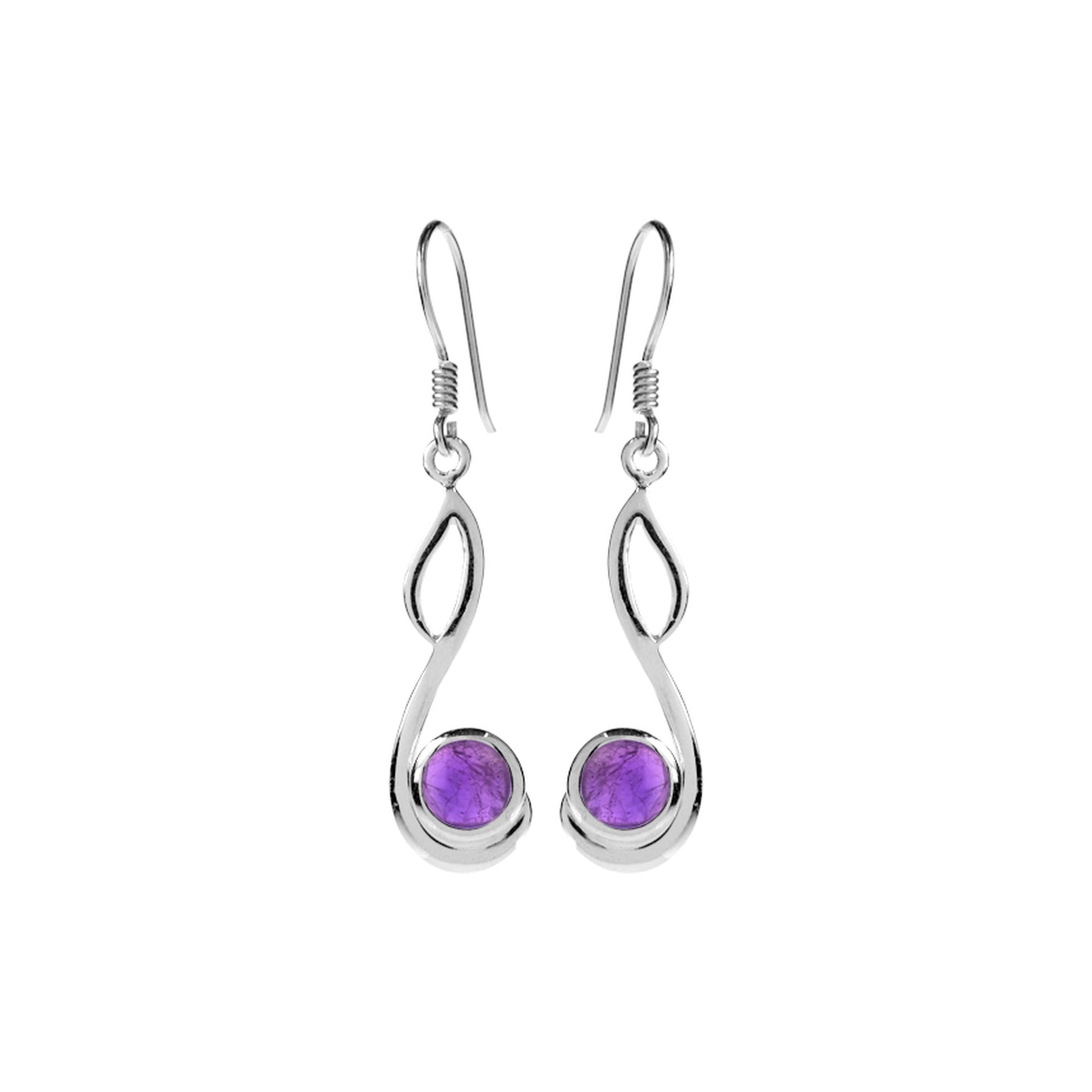 Lola swept loop amethyst earrings