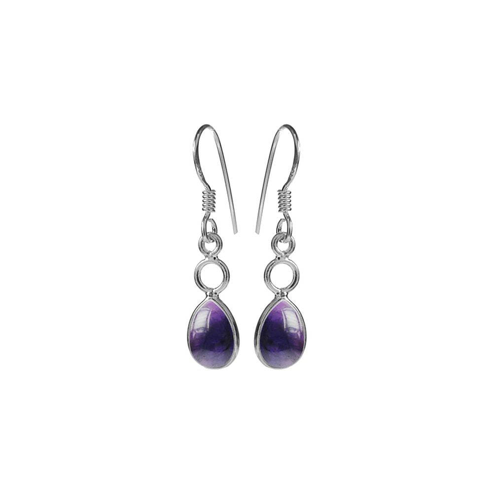 Ivy hoop teardrop amethyst earrings
