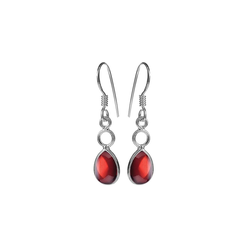 Ivy hoop teardrop garnet earrings
