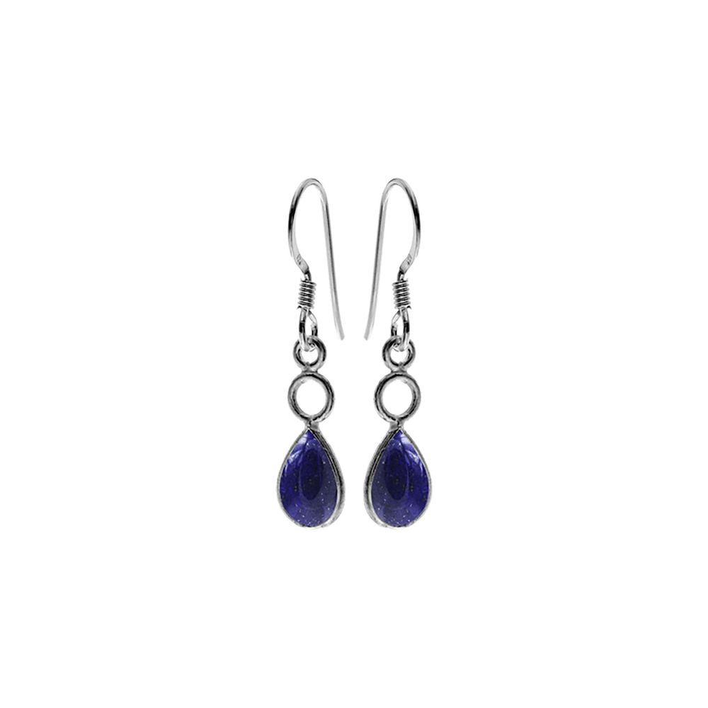 Ivy hoop teardrop lapis lazuli earrings
