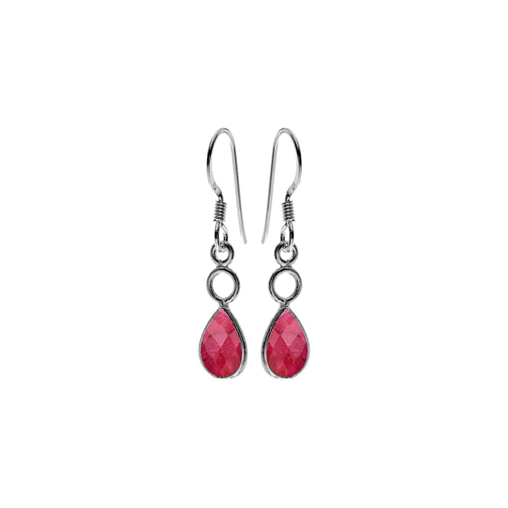 Ivy hoop teardrop ruby quartz earrings