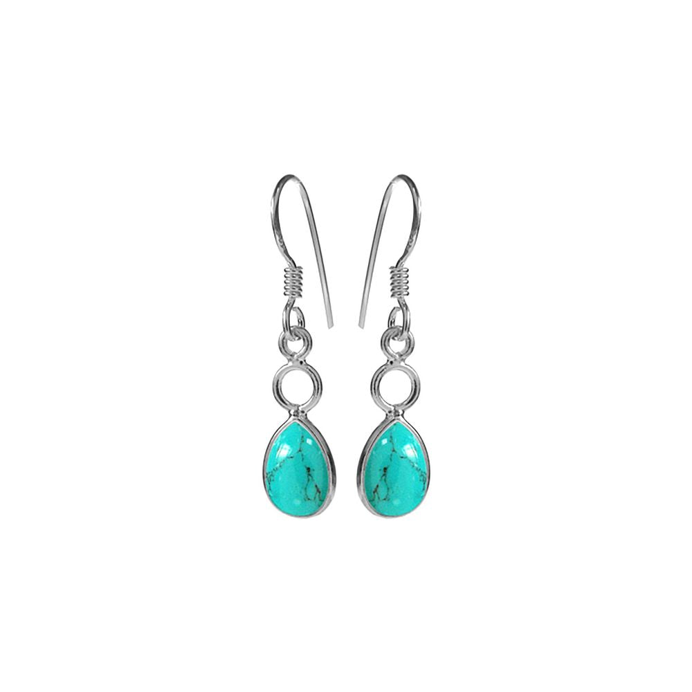 Ivy hoop teardrop turquoise earrings