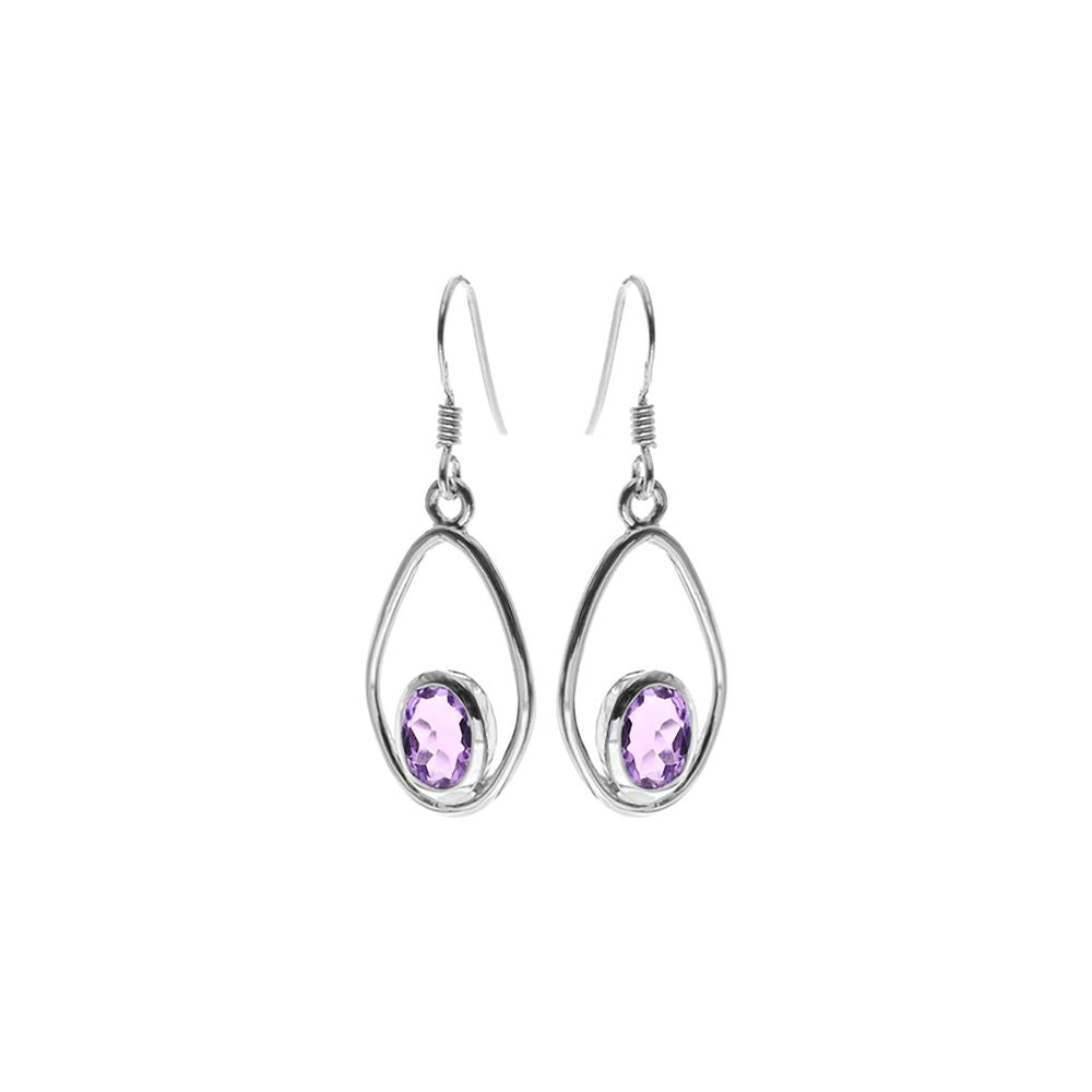 Amy faceted amethyst soft diamond halo