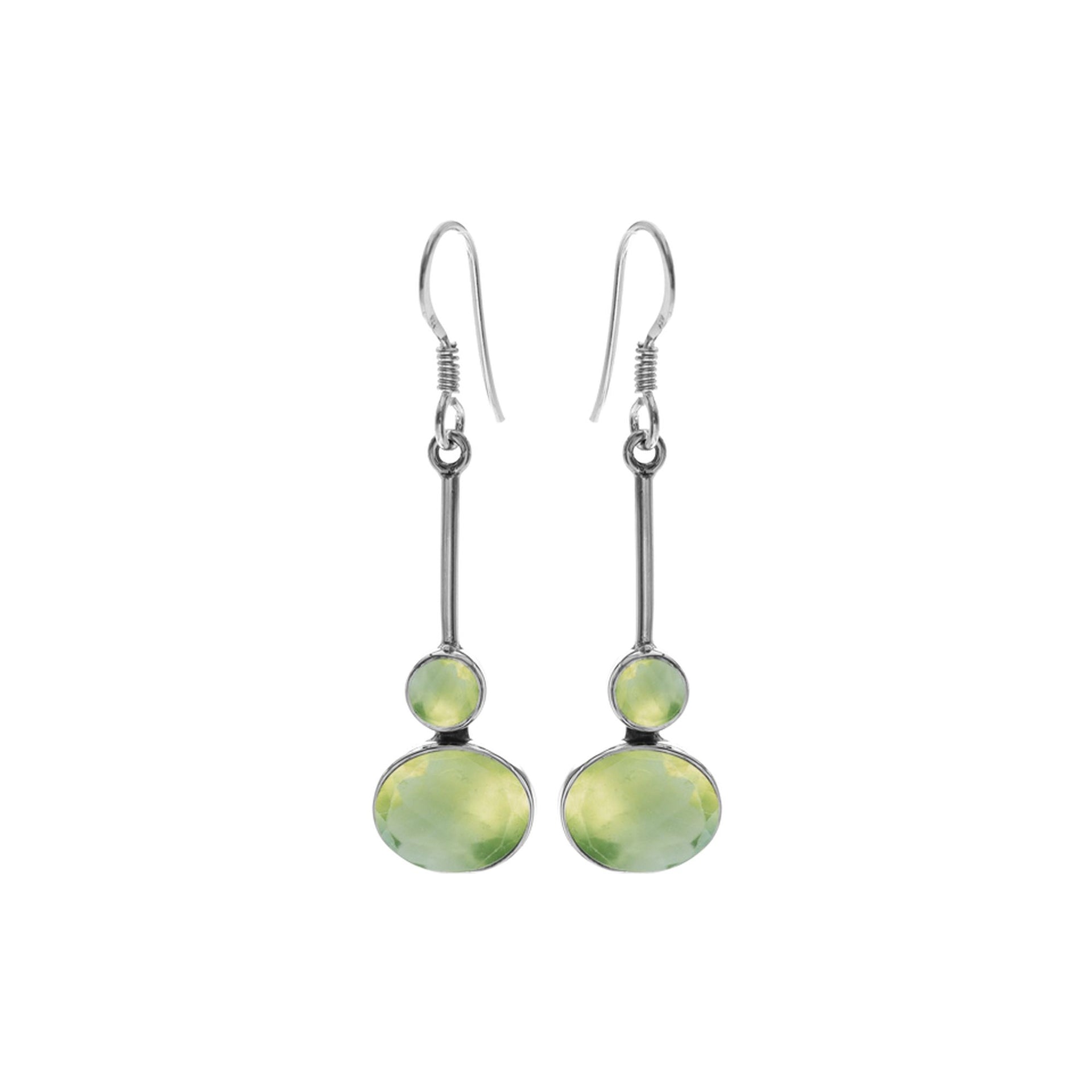 Bridget prehnite bar drop earrings