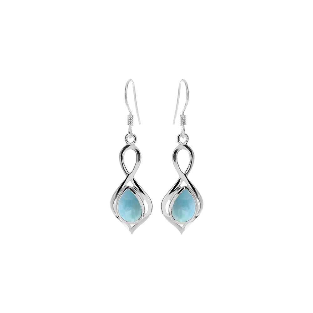 Lola loop & teardrop larimar earrings