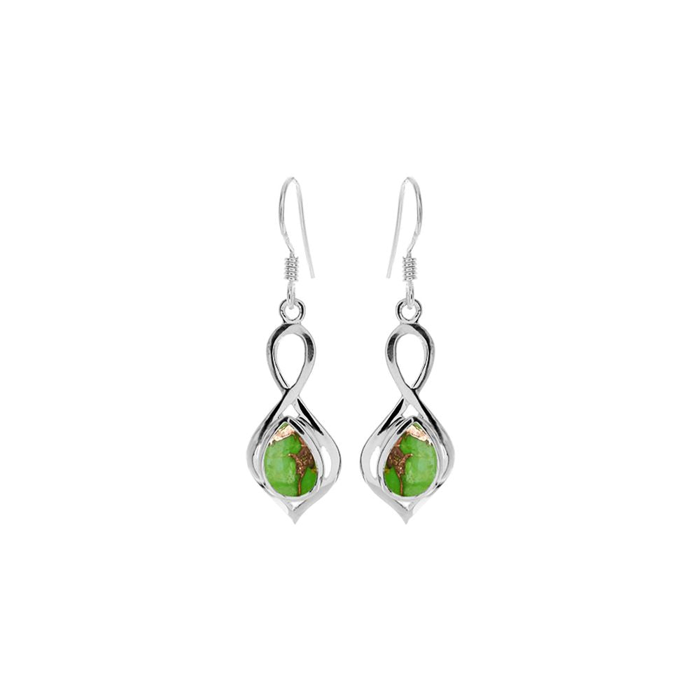 Lola loop & teardrop green mohave turquoise earrings
