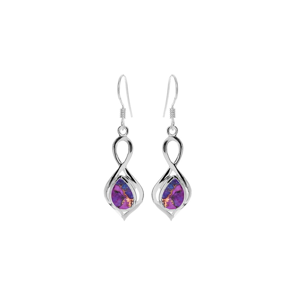 Lola loop & teardrop purple mohave turquoise earrings